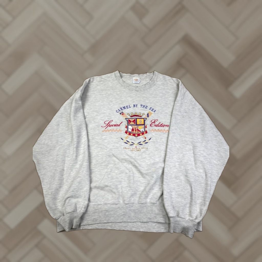 Vintage VINTAGE Crazy Shirts Carmel by the Sea Crew Neck Pullover Mens L Gray Distress 10376 Size US L / EU 52-54 / 3 - 1 Thumbnail