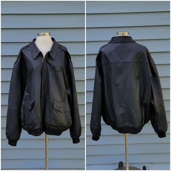 Vintage Vintage 90s y2k Black Leather Bauer Built Moto Motorcycle Bo Size US XXL / EU 58 / 5 - 1 Thumbnail