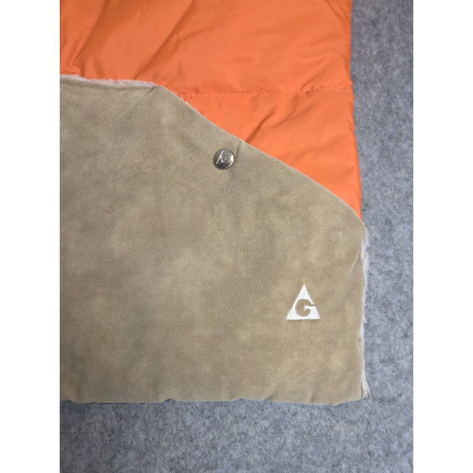 Vintage GERRY VINTAGE Down Suede Puffer Vest – Orange & Tan USA Size L – 70s 80s 90s Classic Outdoor Puffer Vest Mens Size US L / EU 52-54 / 3 - 2 Thumbnail