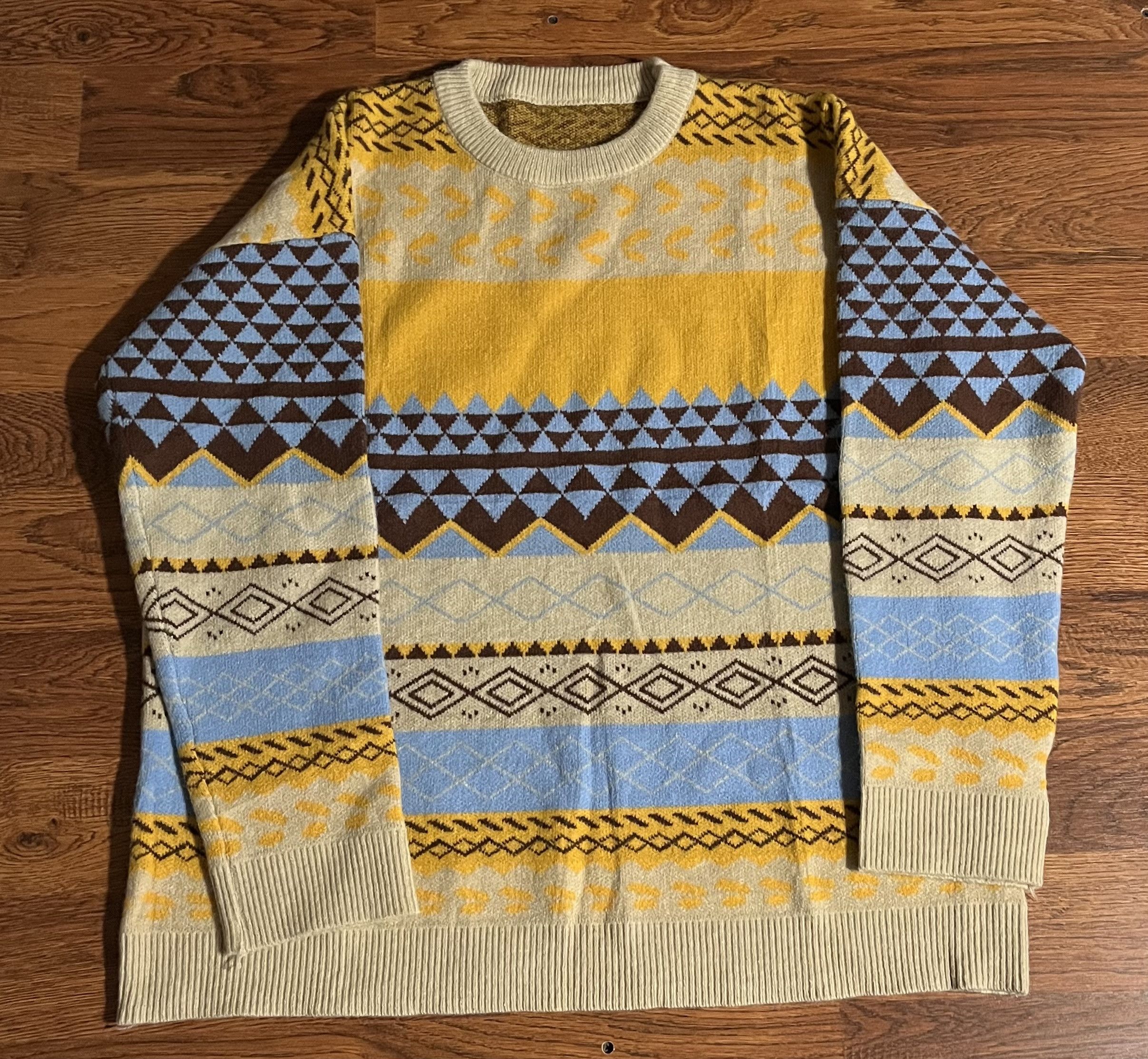 Other Geometric Fair Isle Knit Sweater Crew Neck Pullover Size US L / EU 52-54 / 3 - 1 Thumbnail