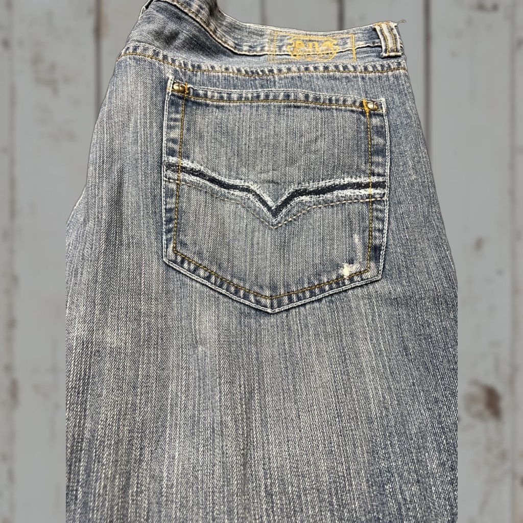 Vintage VINTAGE Request Jeans Men's Jeans Relaxed Fit Denim Wide-Leg 90s Hip Hop Blue 42x32 Size US 42 / EU 58 - 1 Thumbnail