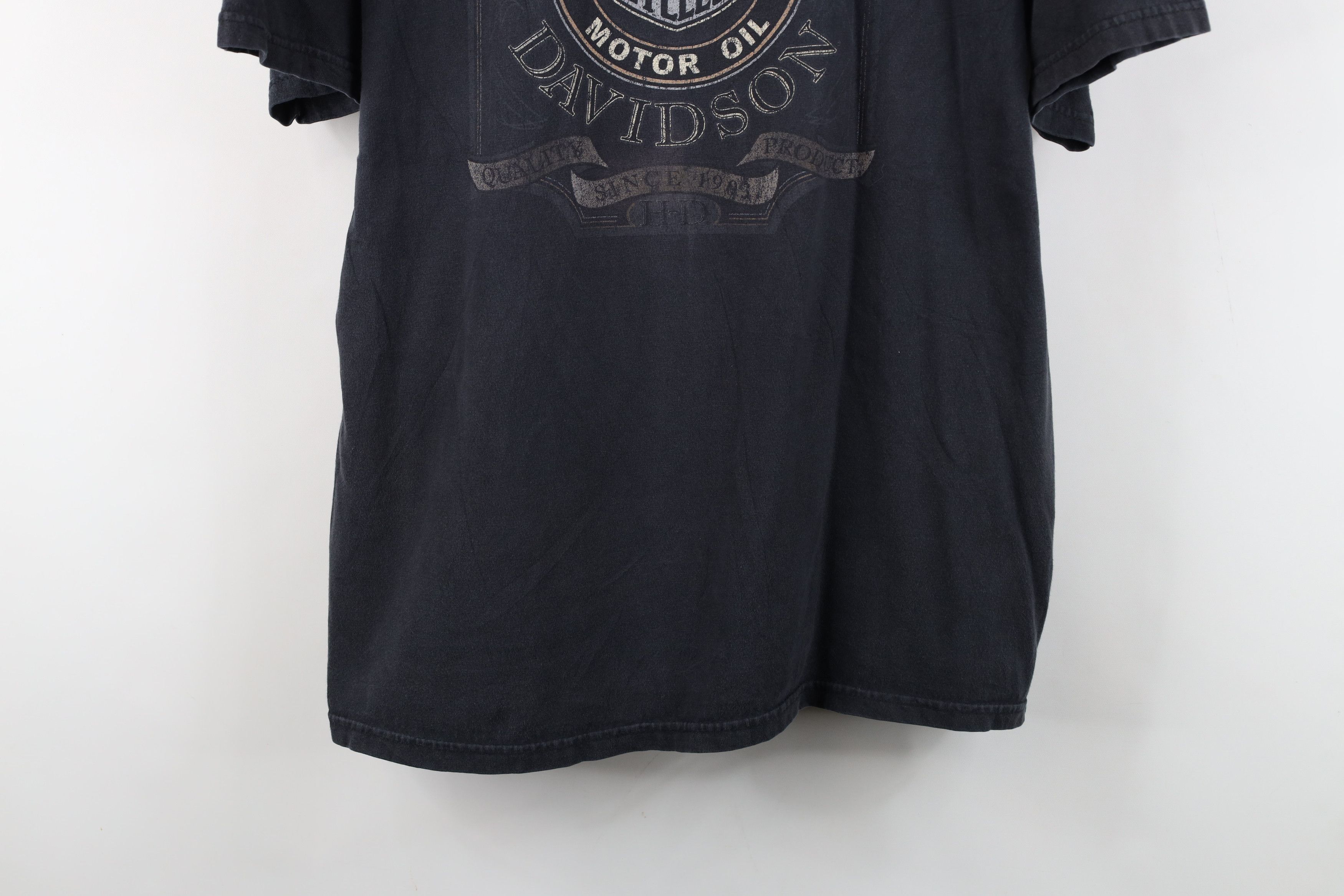 Harley Davidson Vintage Y2K Harley Davidson Motor Oil T-Shirt Black USA Size US L / EU 52-54 / 3 - 3 Thumbnail