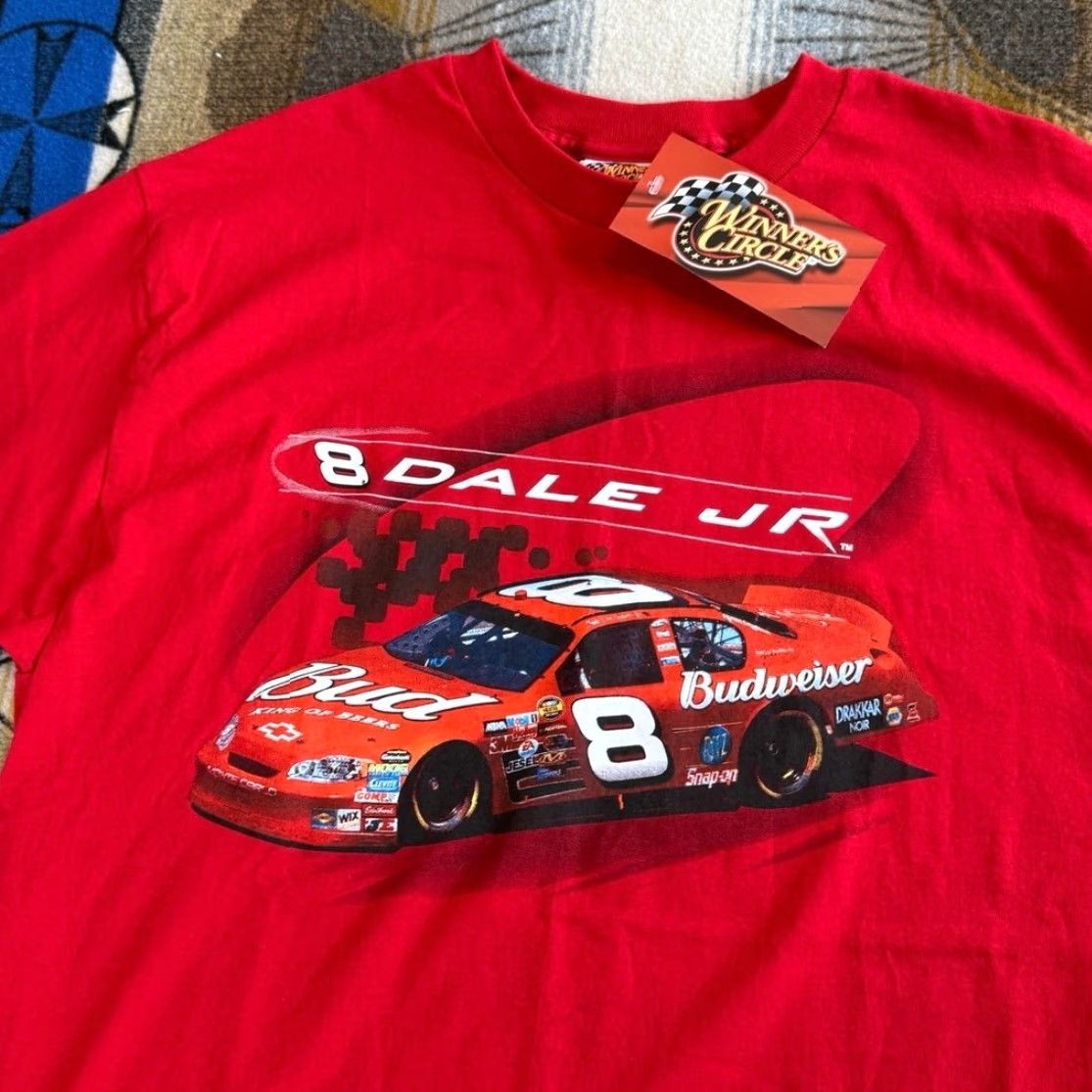 Budweiser VINTAGE Dale Earnhardt Jr Budweiser NASCAR T-Shirt XL Red Men Short Sleeve 2000s 90s Y2K Racing Sports Size US XL / EU 56 / 4 - 4 Thumbnail
