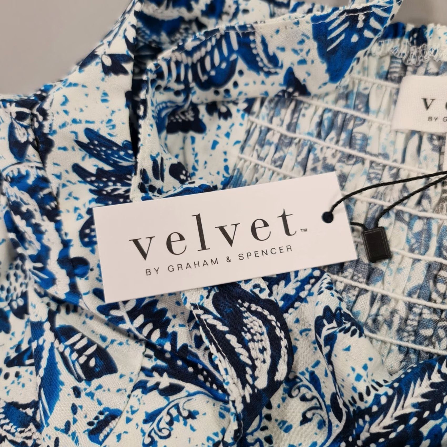 Velvet Velvet by Graham & Spencer Womens Dress XS Floral Sleeveless Tank Midi Blue Square Neck Size XS / US 0-2 / IT 36-38 - 5 Thumbnail