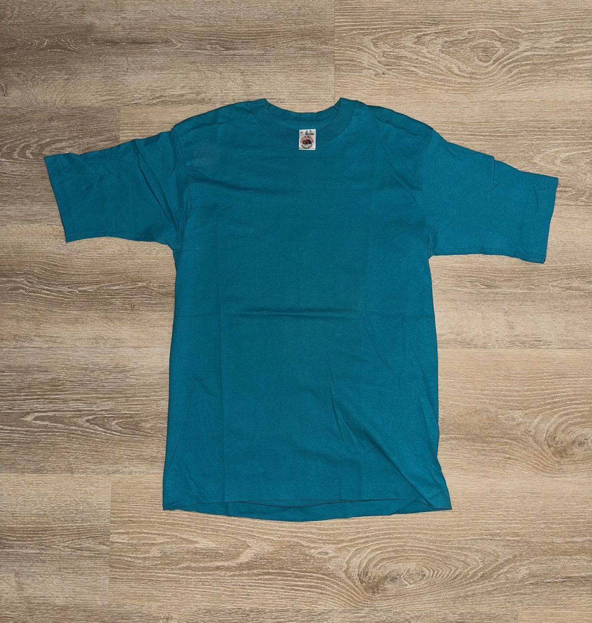 Fruit Of The Loom × Vintage Vintage 90’s Fruit of the Loom Teal Blue Blank T-Shirt Size US M / EU 48-50 / 2 - 1 Thumbnail