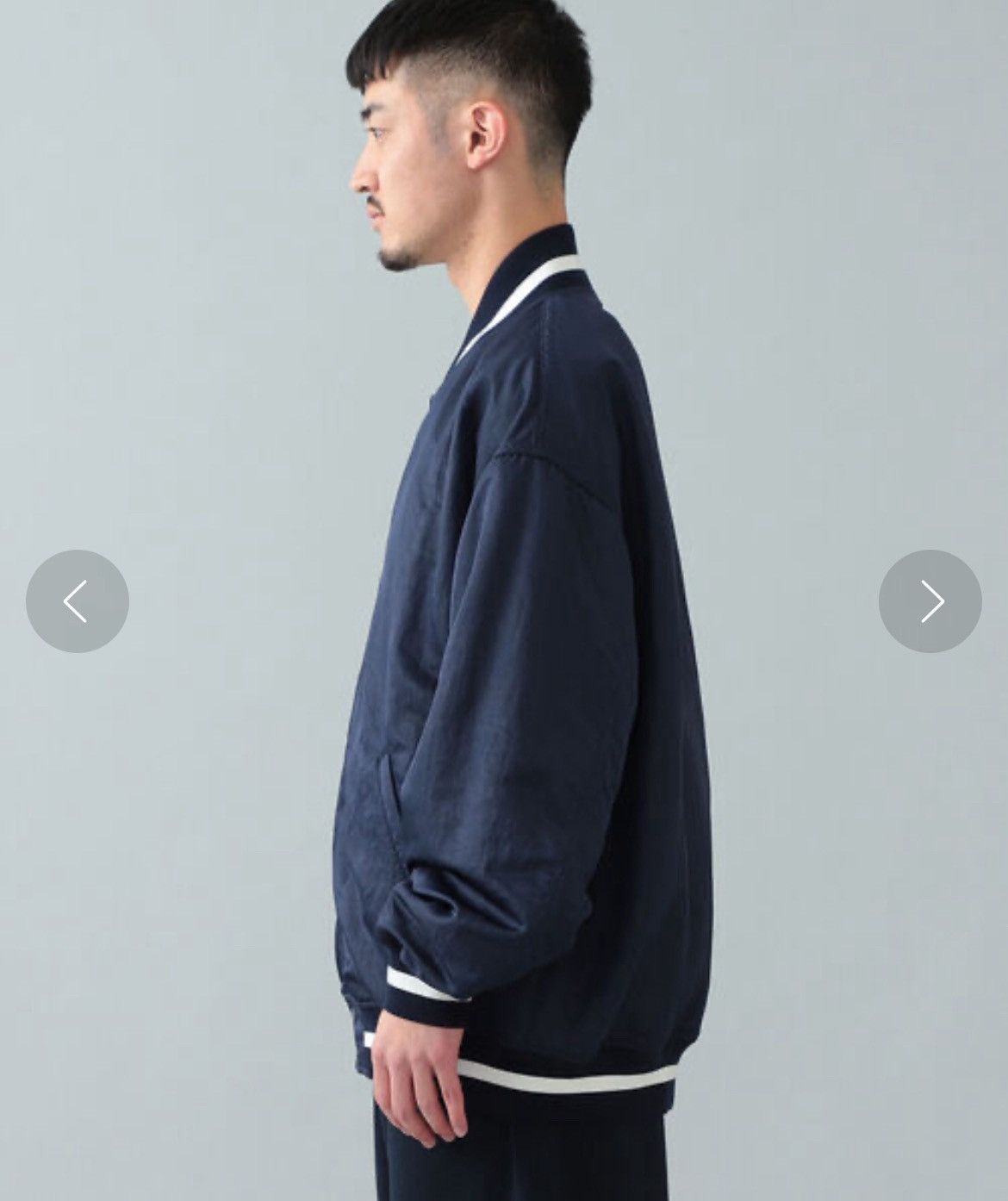 Beams Plus Beams Nylon Satin Award Jacket Navy Size US L / EU 52-54 / 3 - 17 Thumbnail