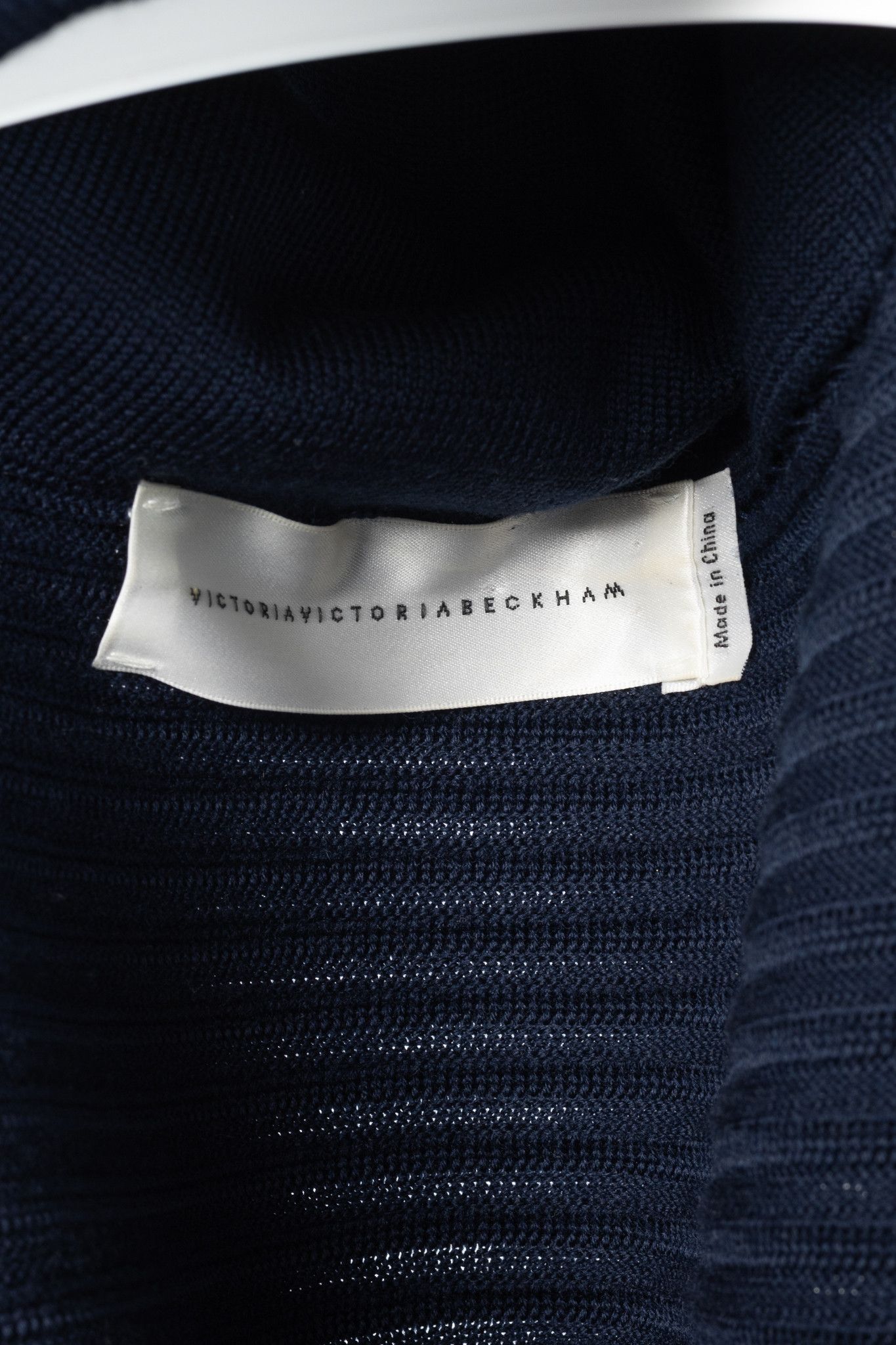 Victoria Beckham Victoria Victoria Beckham Navy Funnel Neck Ottoman Sweater Size S / US 4 / IT 40 - 4 Thumbnail