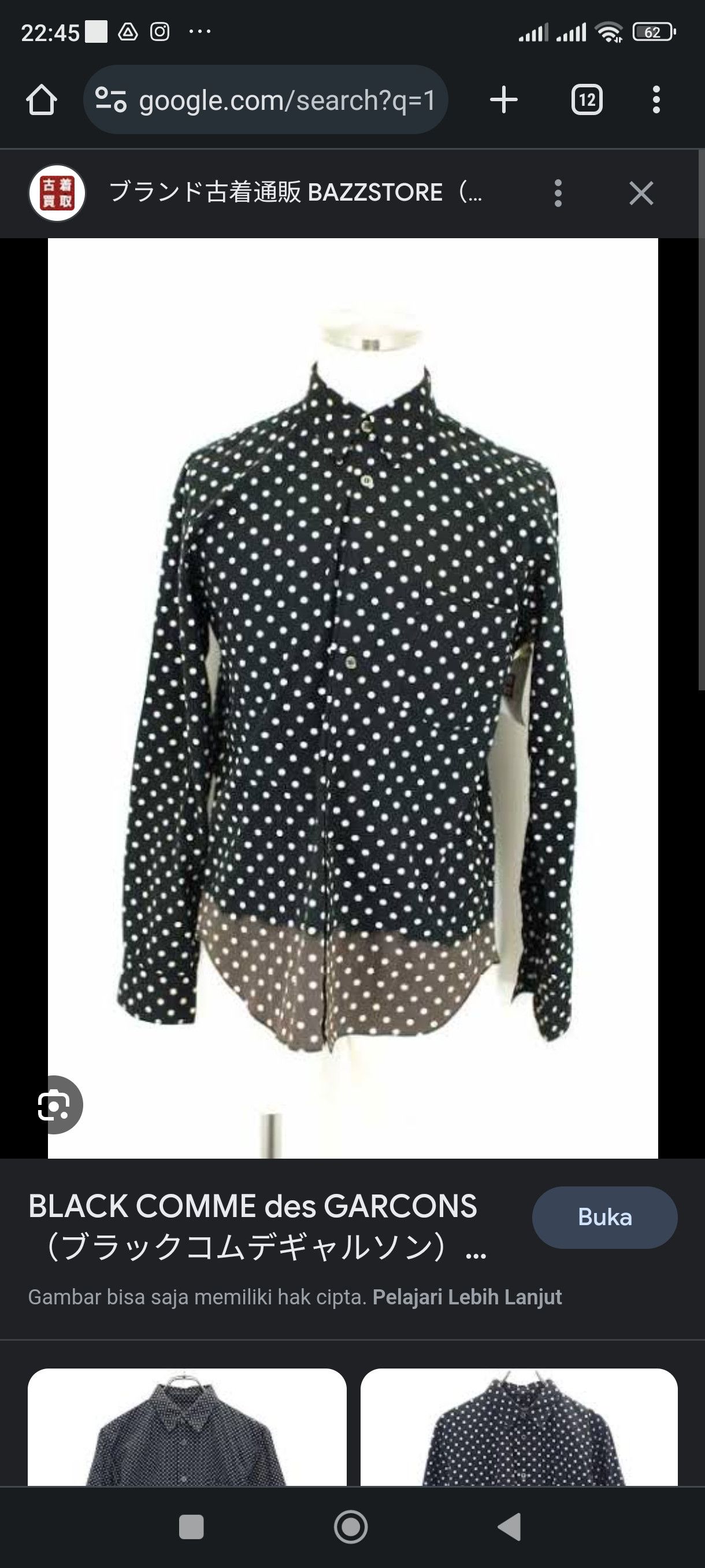 Comme des Garcons Black Comme des Garcons Dyed Hem Polka Dot Shirt Size US S / EU 44-46 / 1 - 8 Thumbnail