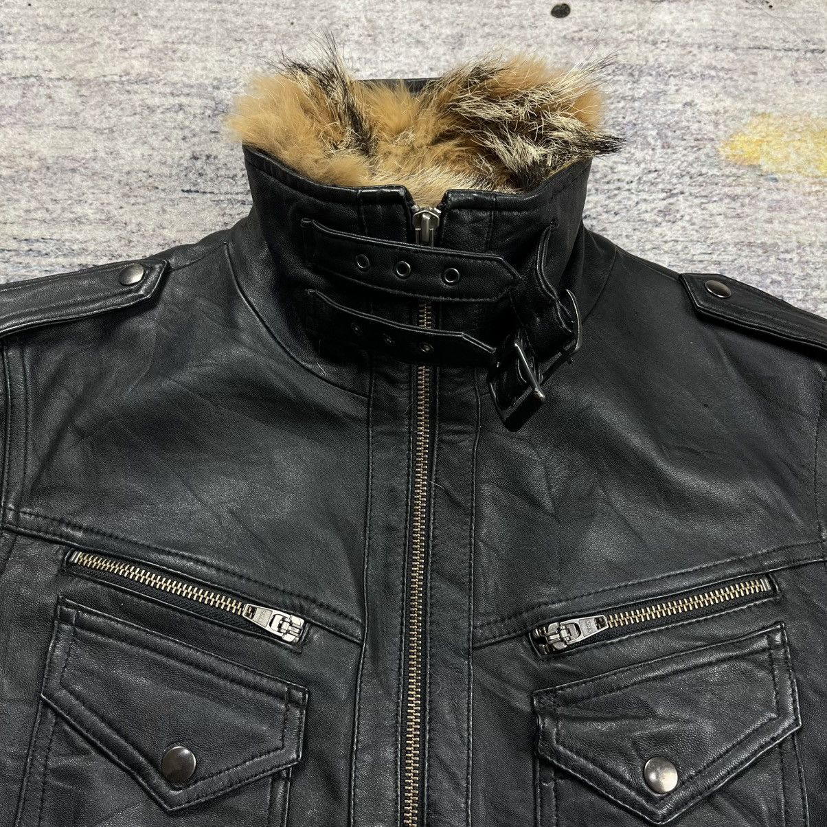 Isamu Katayama Backlash Jackrose bondage fur collar riders leather jacket vkei style Size US M / EU 48-50 / 2 - 4 Thumbnail