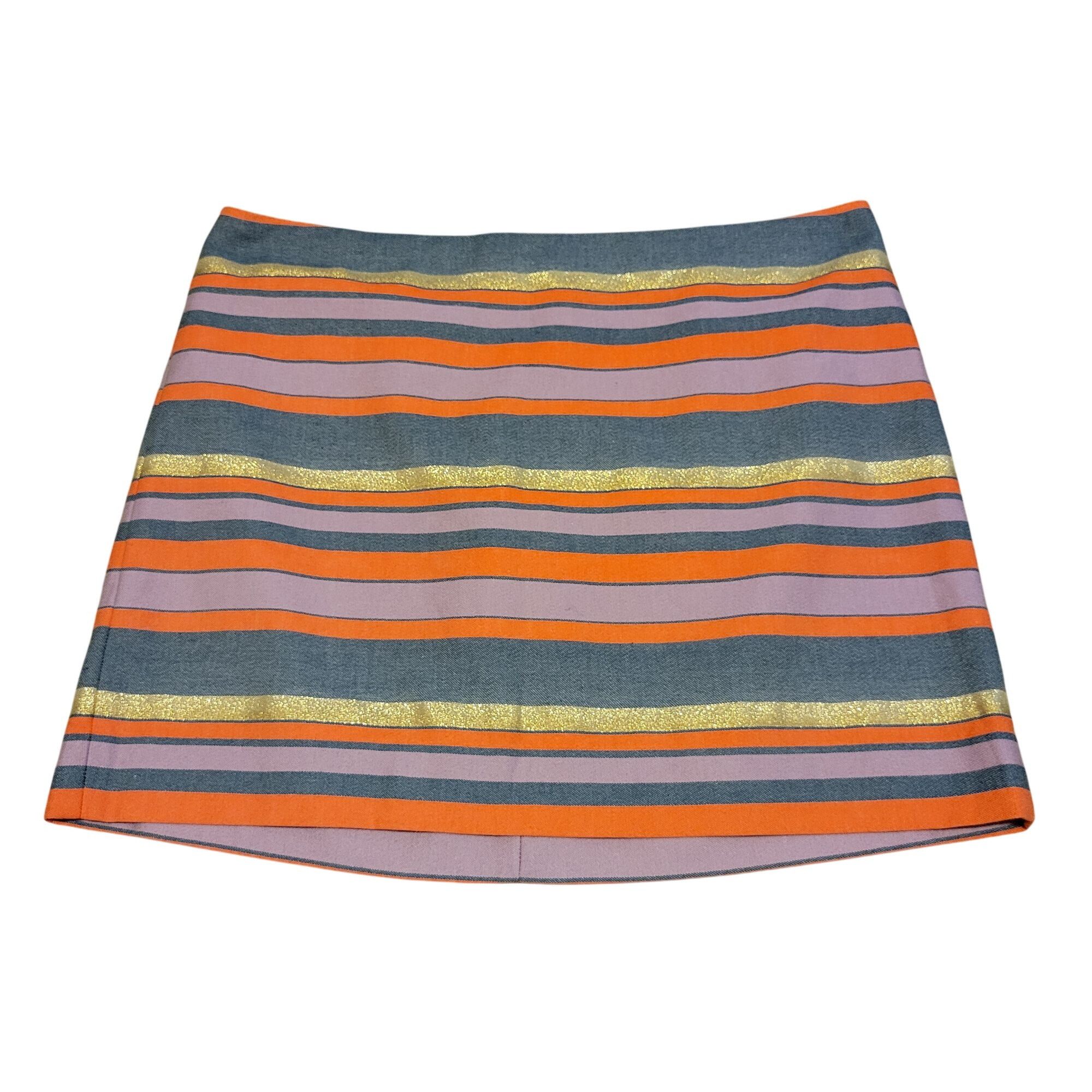 J.Crew J.Crew Factory Striped Mini Skirt 12 Metallic Multicolor Ful Size 34" / US 12 / IT 48 - 1 Thumbnail