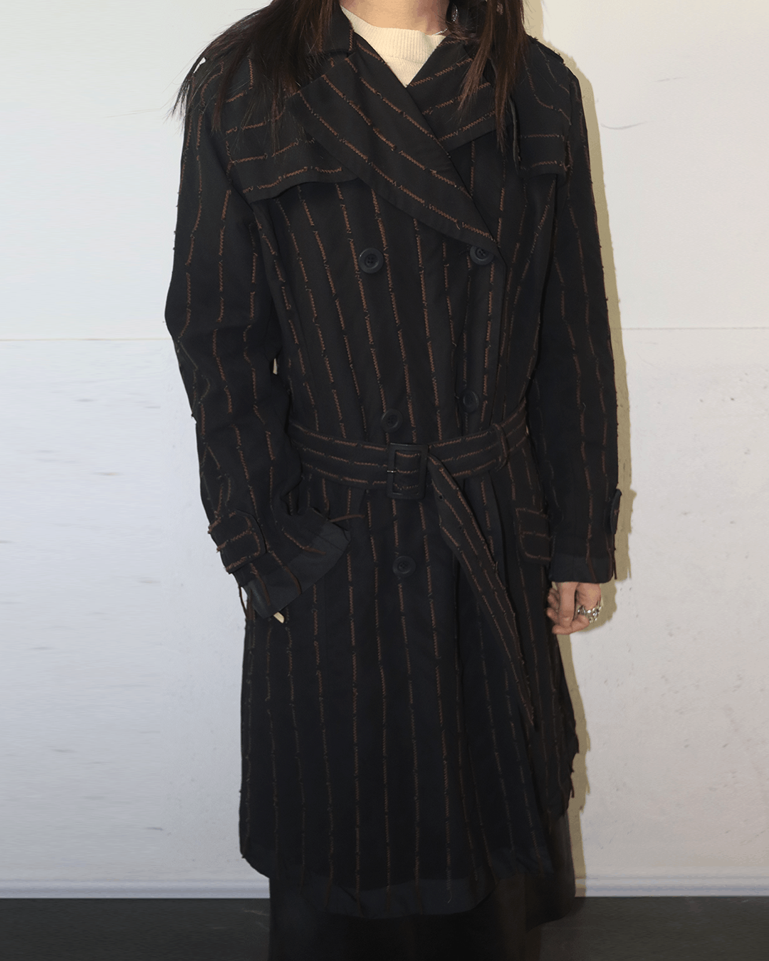 Japanese Brand Yoshiki Hishinuma Deconstructed Stitch Trench Coat Size XS / US 0-2 / IT 36-38 - 4 Thumbnail