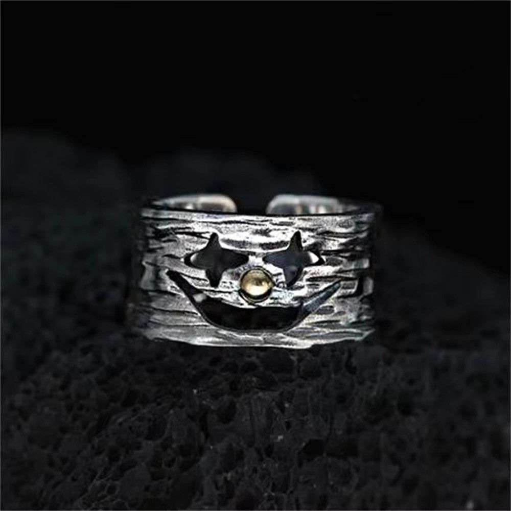 Jewelry × Vintage Hollow Face Silver Plated Rings Size ONE SIZE - 1 Thumbnail