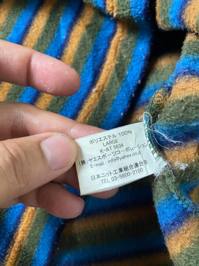 Japanese Brand Vintage APPI Half Zipper Stripes Fleece Pullover (194) Size US L / EU 52-54 / 3 - 4 Thumbnail