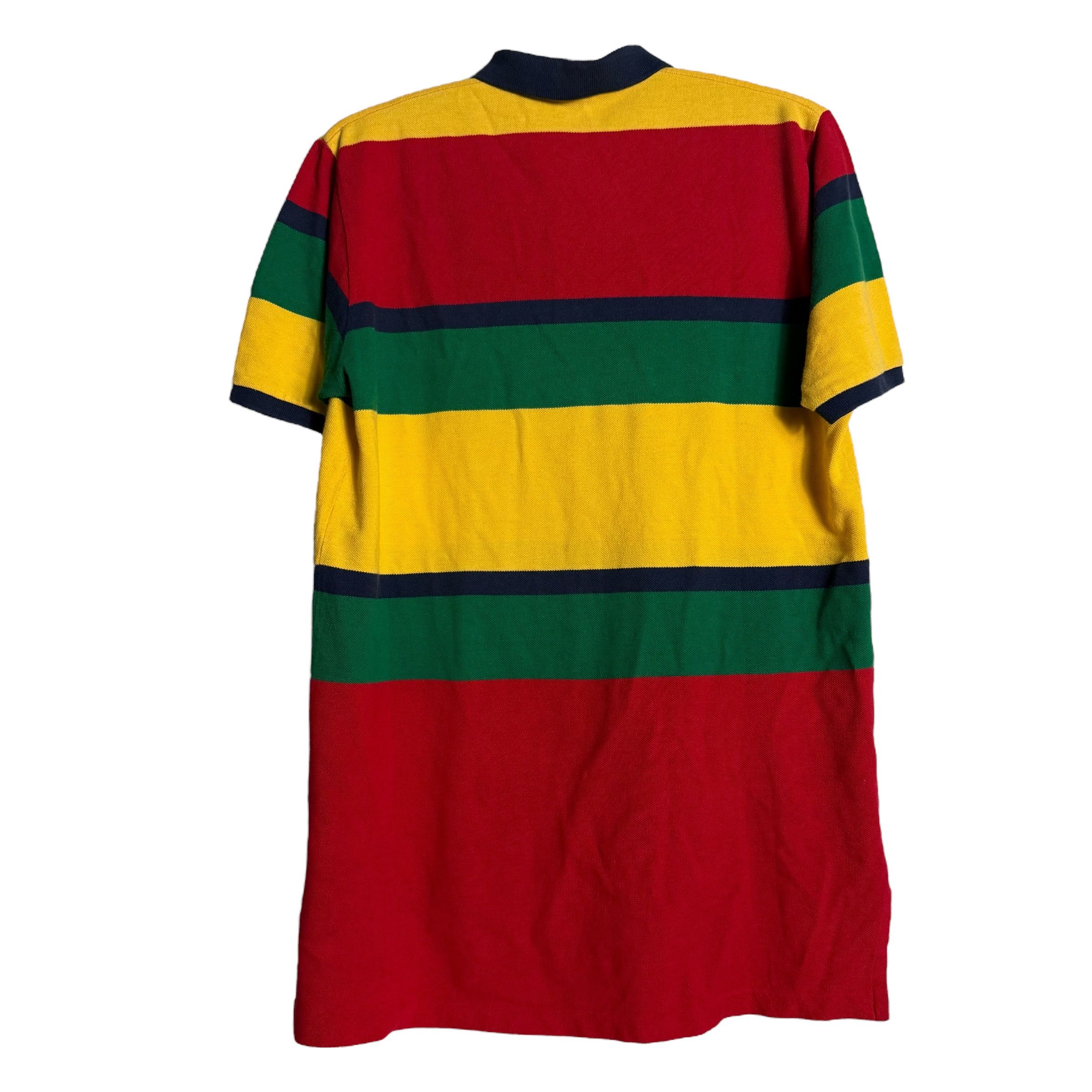 Polo Ralph Lauren 🔥RARE🔥Vintage Polo Ralph Lauren Stripes Rasta Polo Shirt Size US XL / EU 56 / 4 - 4 Thumbnail