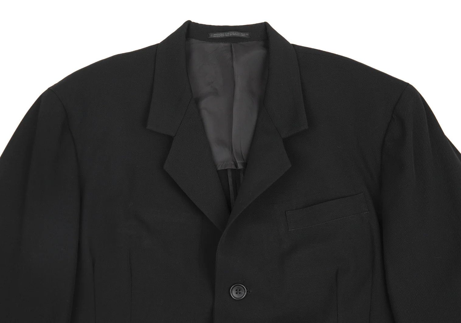 Yohji Yamamoto Yohji Yamamoto Wool Gabardine Jacket Black M Size US M / EU 48-50 / 2 - 2 Thumbnail