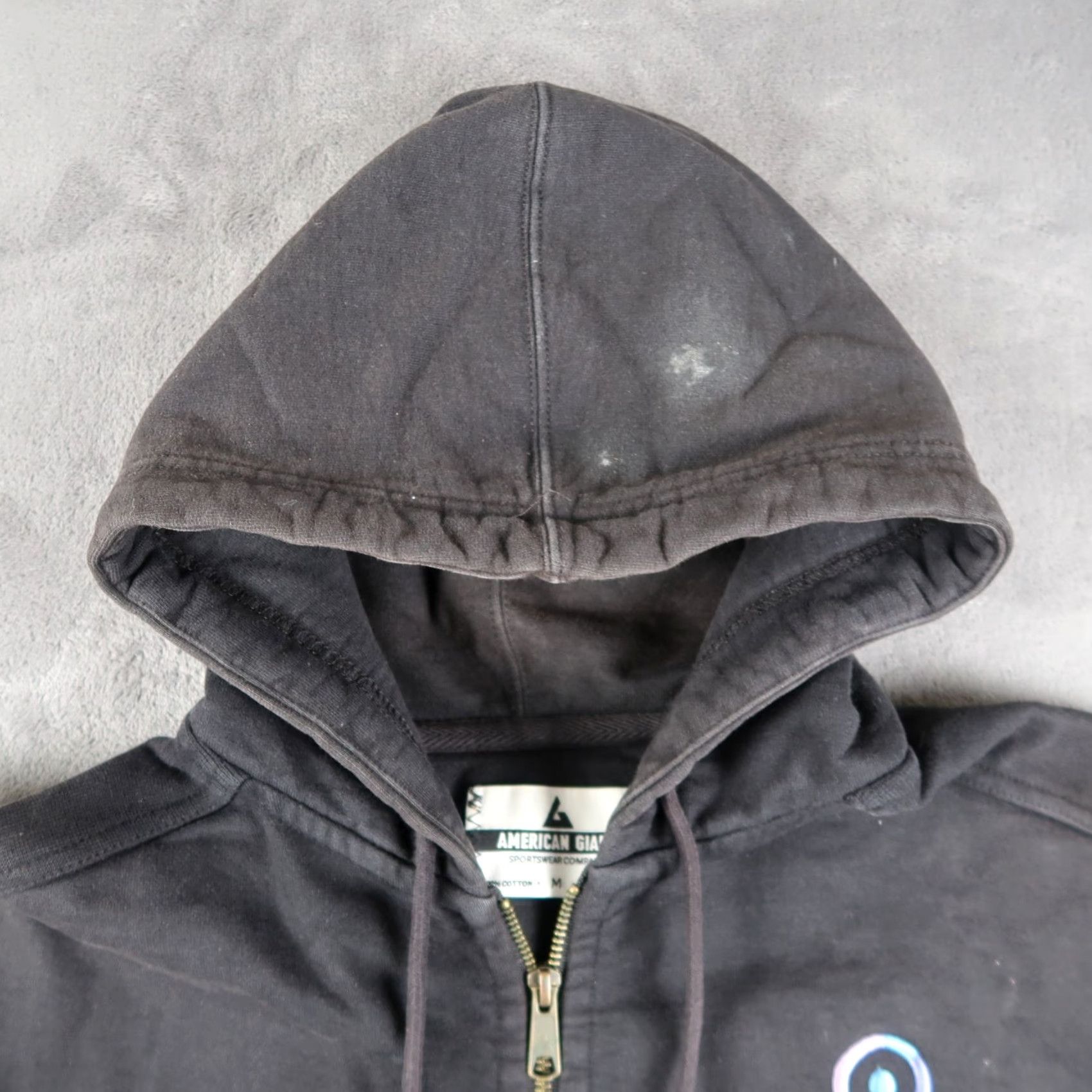 Vintage American Giant Original Heavy Hoodie Mens M Faded Black Sweatshirt USA Made Zip Size US M / EU 48-50 / 2 - 5 Thumbnail