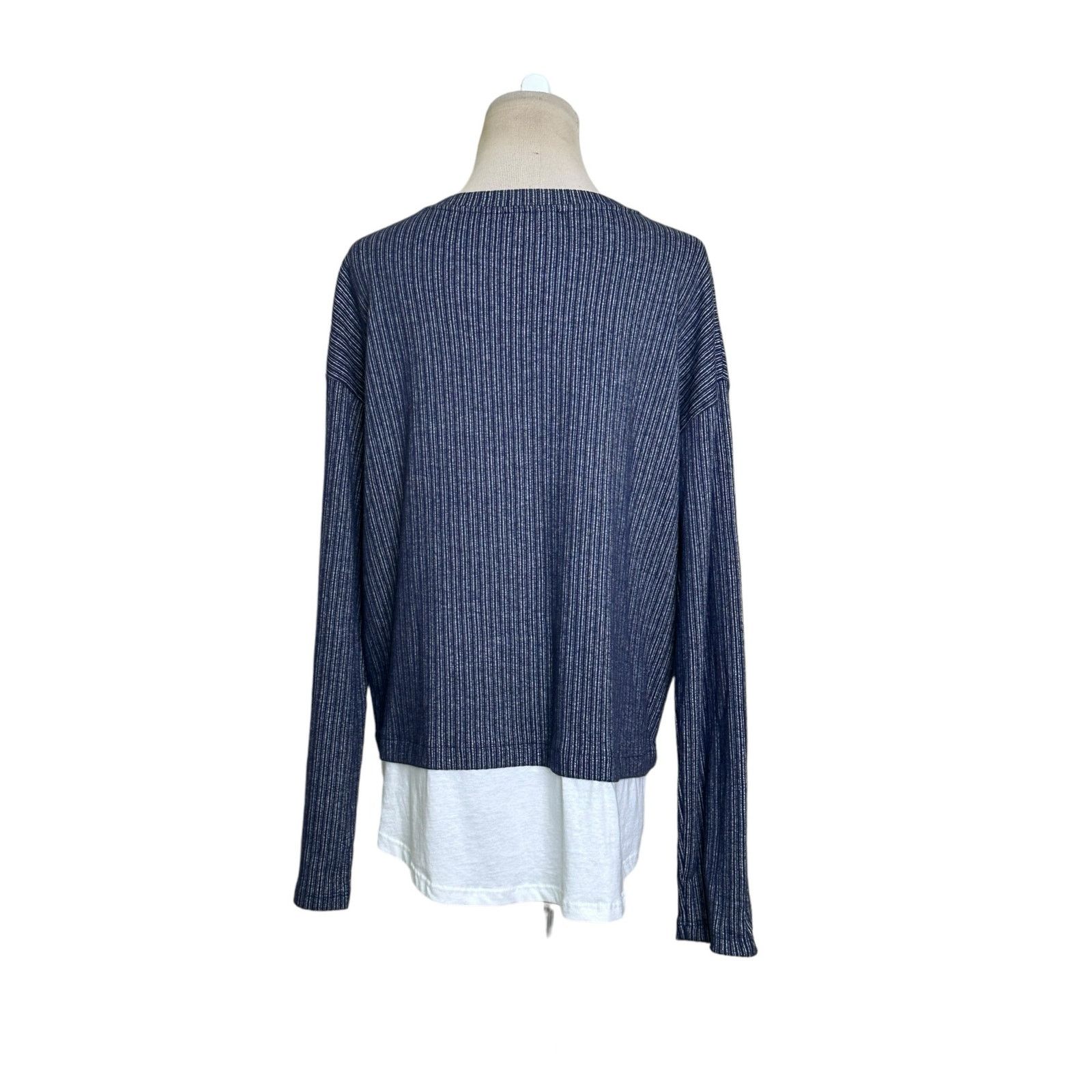 Zara Zara blue striped long sleeves knit top size Medium Size M / US 6-8 / IT 42-44 - 2 Thumbnail