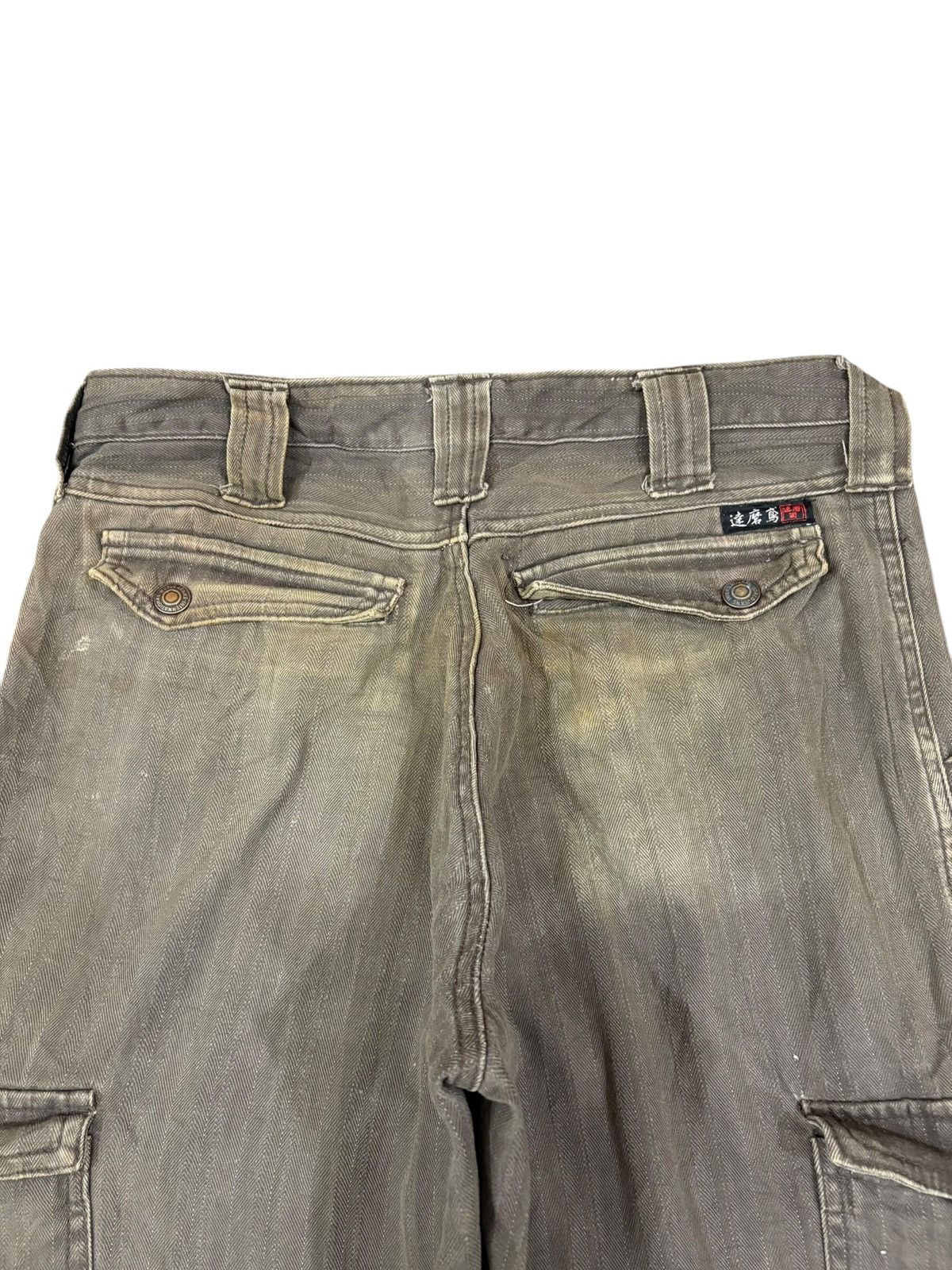 Japanese Brand Vintage Japanese Brand Rusty Wash Distress Baggy Cargo Jeans Size US 31 - 8 Thumbnail