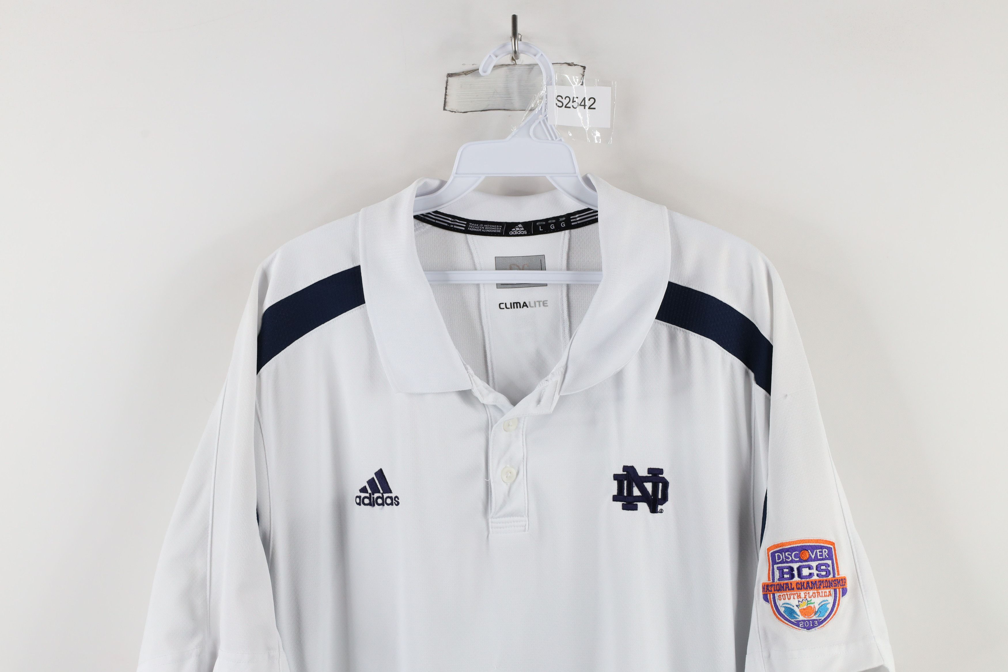 Adidas × Vintage Adidas Notre Dame Football 2013 National Championship Polo Size US L / EU 52-54 / 3 - 2 Thumbnail