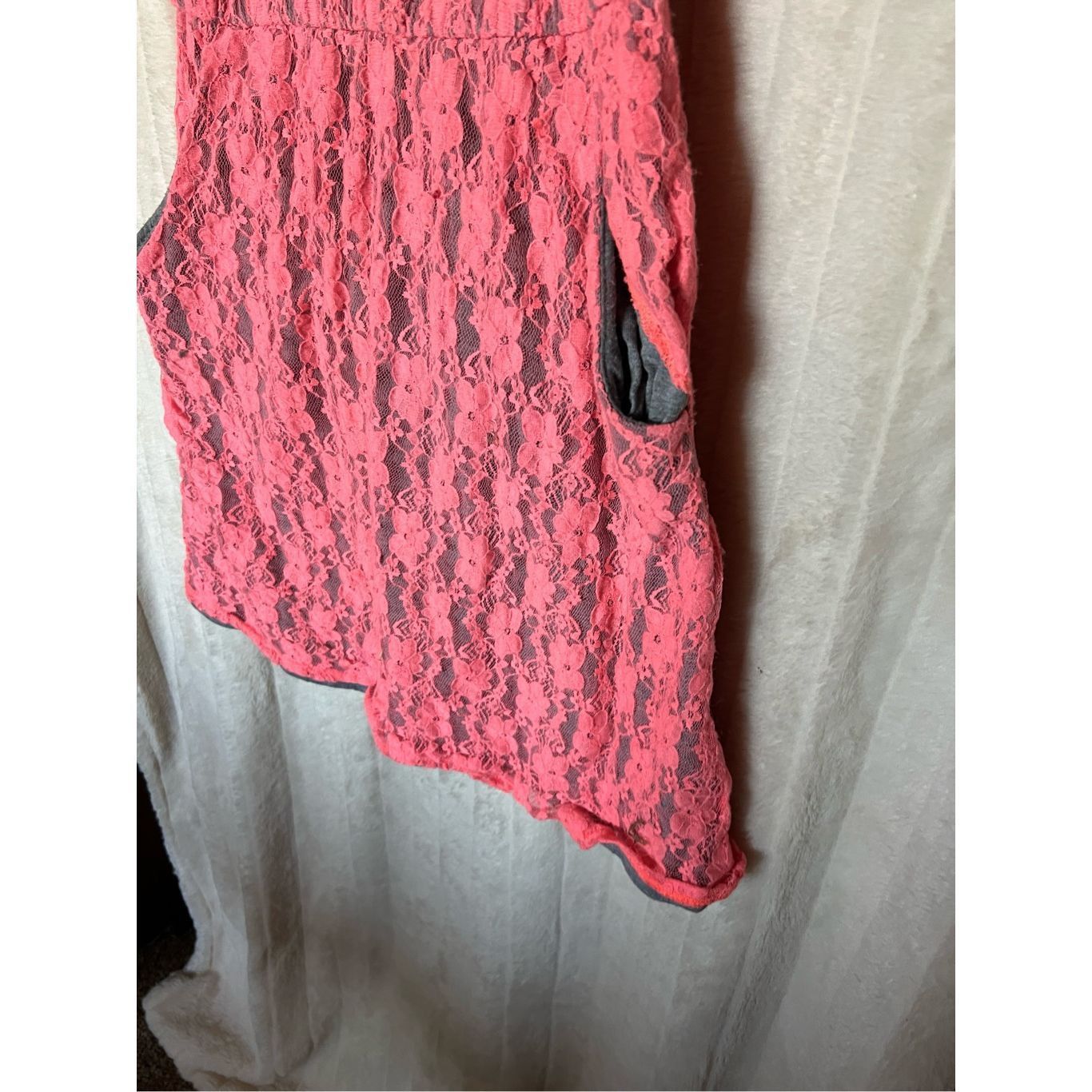Other Vanity Grey With Pink Lace Dress Woman’s Size Small Size S / US 4 / IT 40 - 2 Thumbnail
