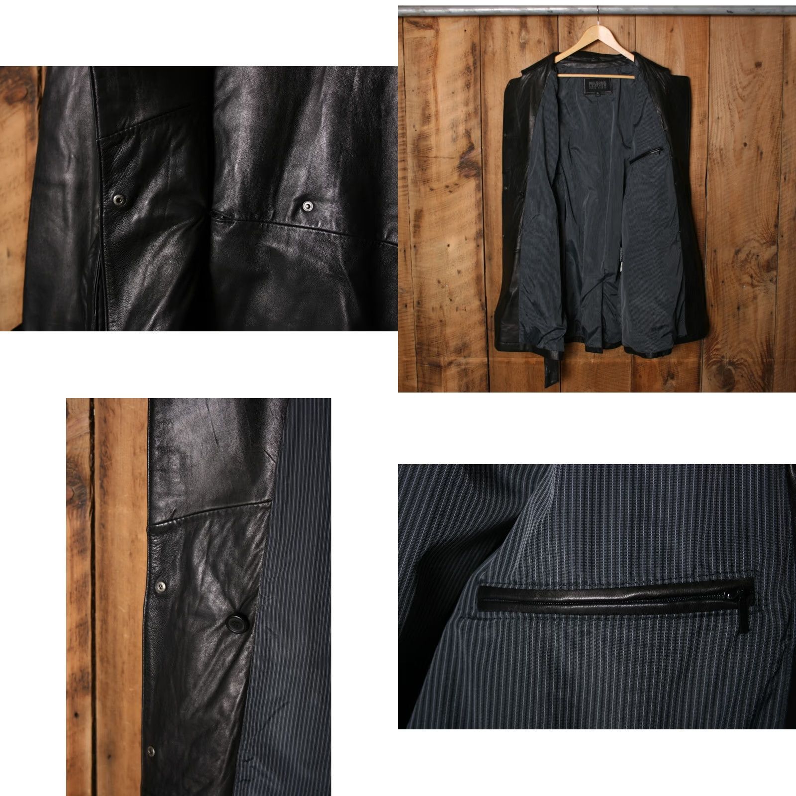 Vintage VINTAGE WILSONS Pelle Studio Black Leather Snap Button Belted Coat Women's XL Coat Mens? Size XL / US 12-14 / IT 48-50 - 8 Thumbnail