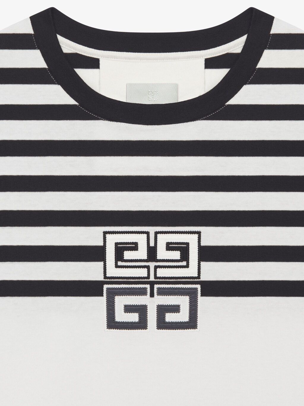 Givenchy o1srvl11e0225 4G Striped T-Shirt in White/Black Size S / US 4 / IT 40 - 2 Thumbnail