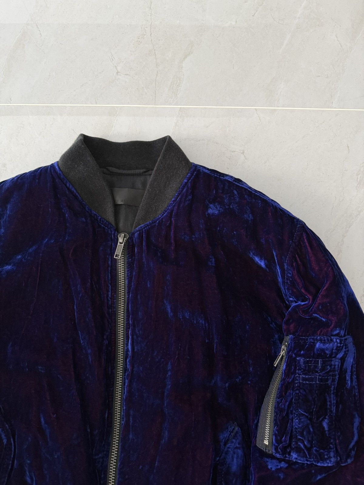Haider Ackermann Haider Ackermann FW16 Cobalt Blue Crushed Velvet Jacket Sz.M Size US M / EU 48-50 / 2 - 3 Thumbnail