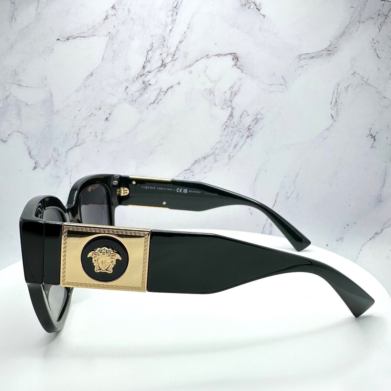 Versace New VERSACE Sunglasses Polarized Black Gold Medusa Square Size ONE SIZE - 5 Thumbnail