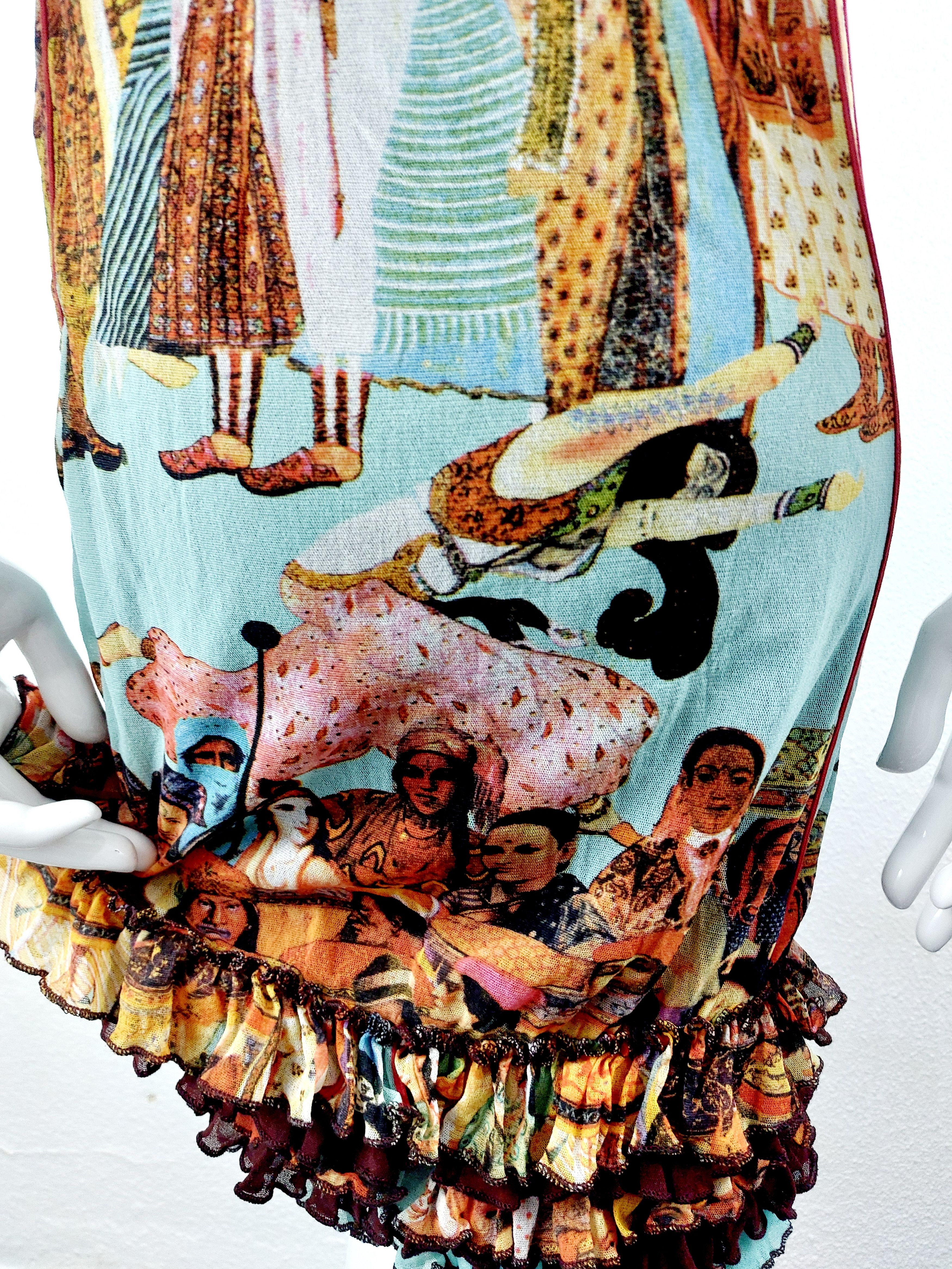 Jean Paul Gaultier Jean Paul Gaultier Asian Indian Faces People Ruffled Dress Size M / US 6-8 / IT 42-44 - 16 Thumbnail