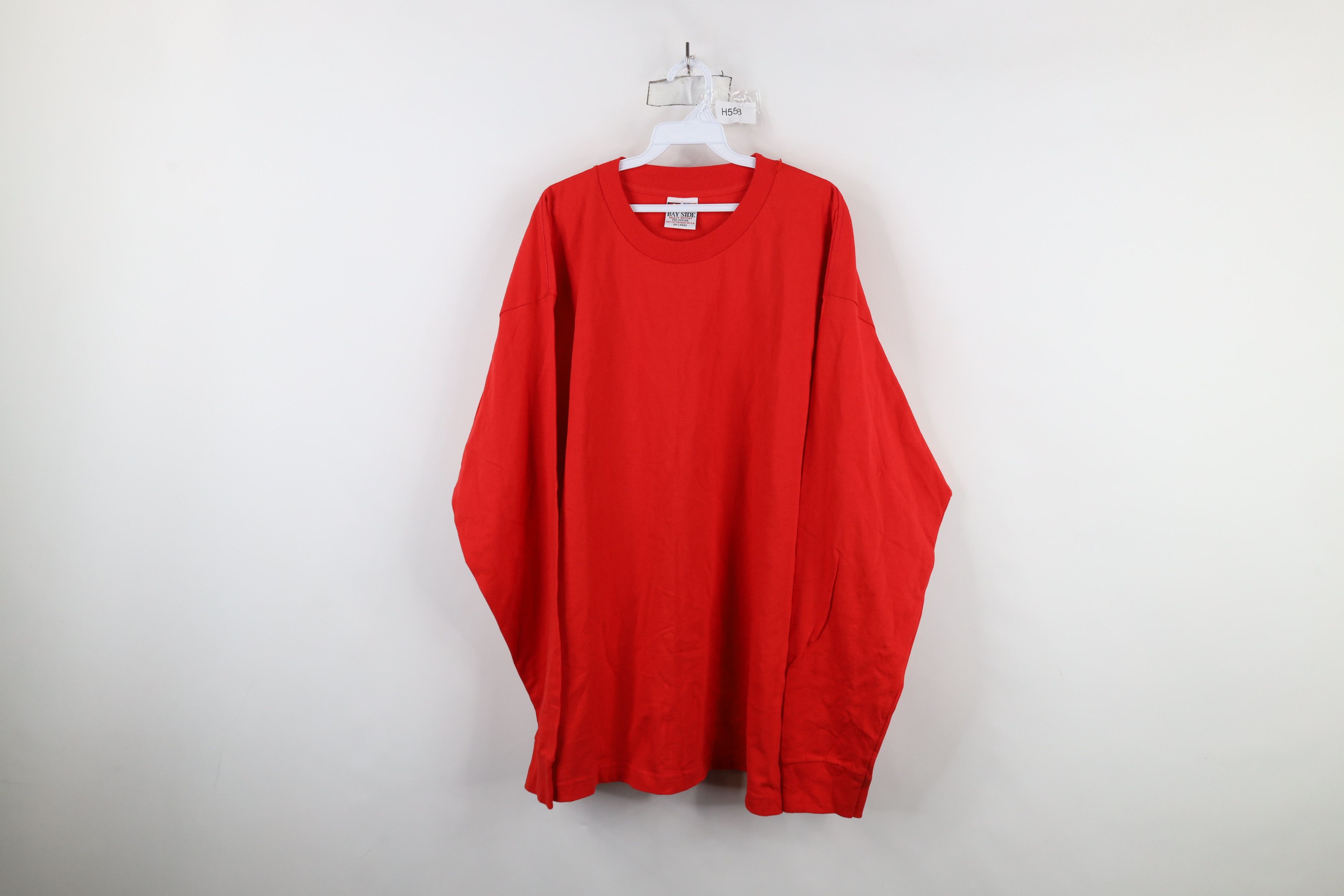 Vintage Deadstock Vintage 90s Streetwear Long Sleeve T-Shirt Red USA Size US XXL / EU 58 / 5 - 1 Thumbnail