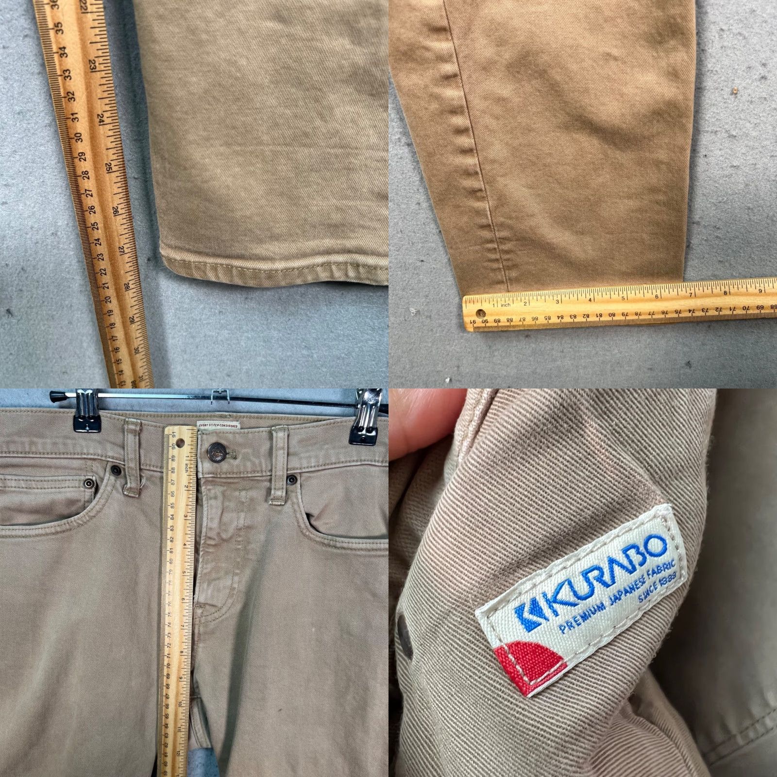 J.Crew J.CREW Slim Fit Pants Beige Stretch Cotton Blend 33 x 29 Mens Chino Straight Front Pocket Slah/Bayonet? Size US 33 - 8 Thumbnail