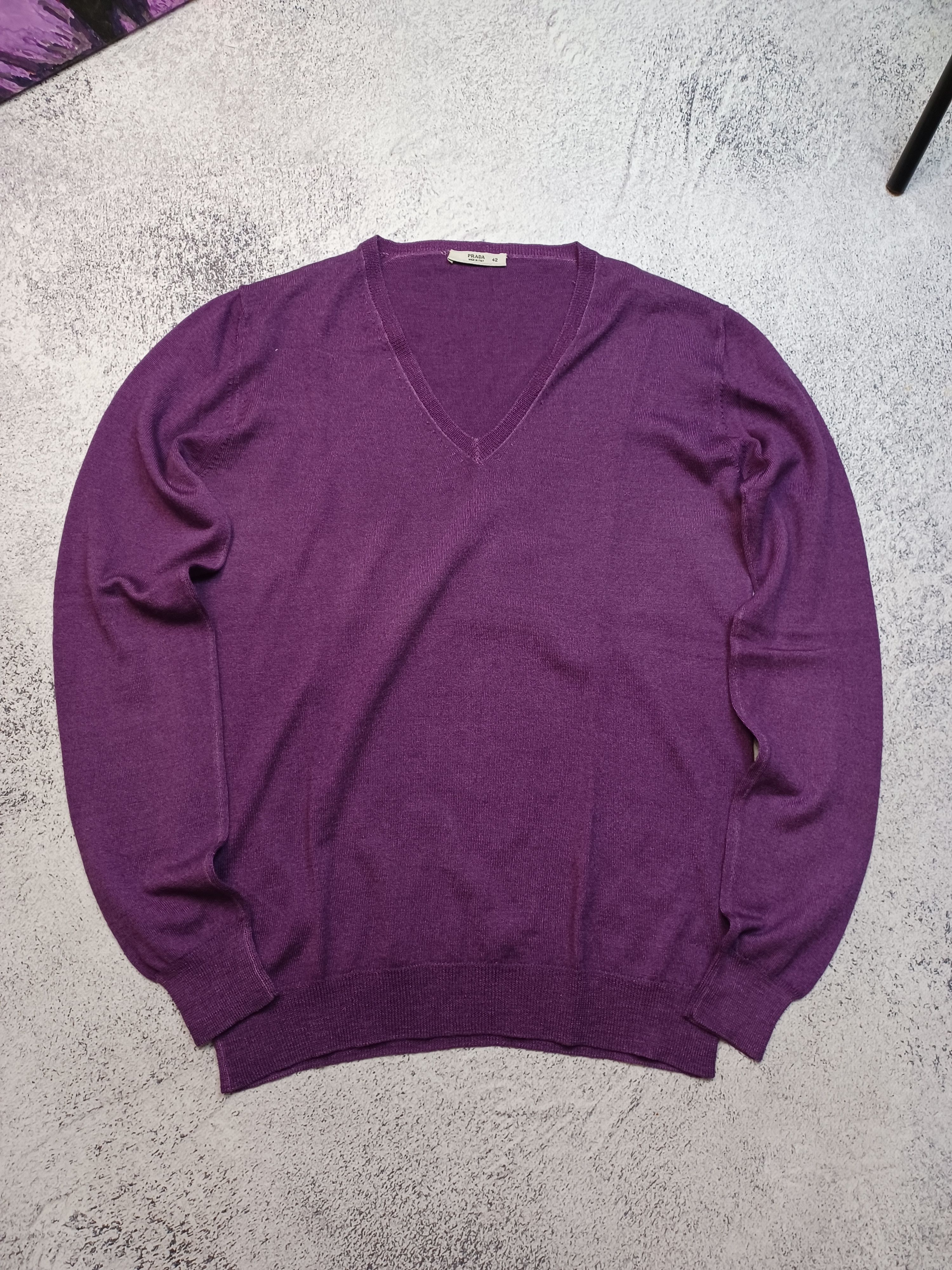 Prada Vintage Prada Wool Purple Jamper Size M / US 6-8 / IT 42-44 - 2 Thumbnail