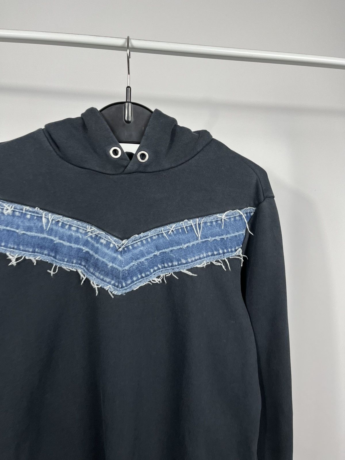 Diesel Diesel Hoodie Black Denim Panel Y2K Pullover Streetwear M Size US M / EU 48-50 / 2 - 3 Thumbnail