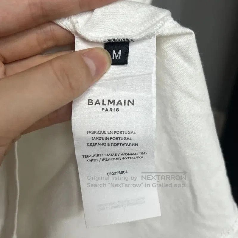 Balmain Balmain Cropped White Cotton Women’s T-Shirt . Size M / US 6-8 / IT 42-44 - 3 Thumbnail