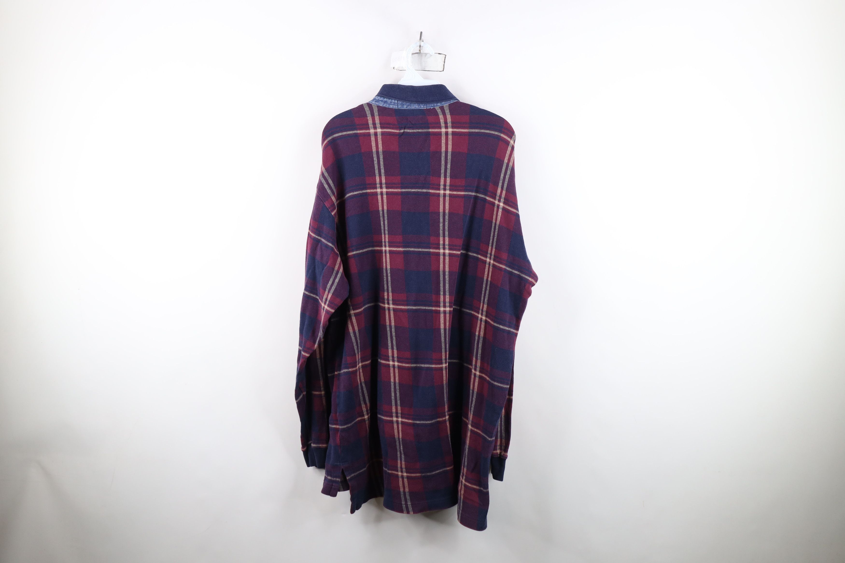 Vintage Vintage 90s Streetwear Collared Long Sleeve Rugby Polo Plaid Size US L / EU 52-54 / 3 - 12 Thumbnail