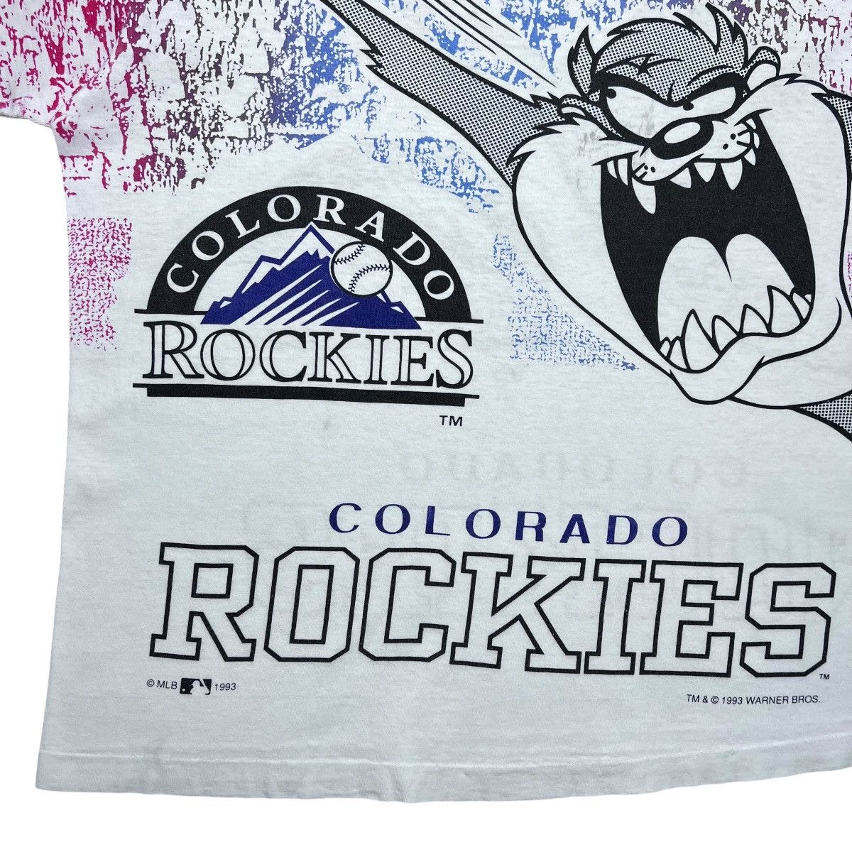 MLB 93 MLB Colorado Rockies Taz Looney Tunes All Over Print Tee Size US XL / EU 56 / 4 - 10 Thumbnail