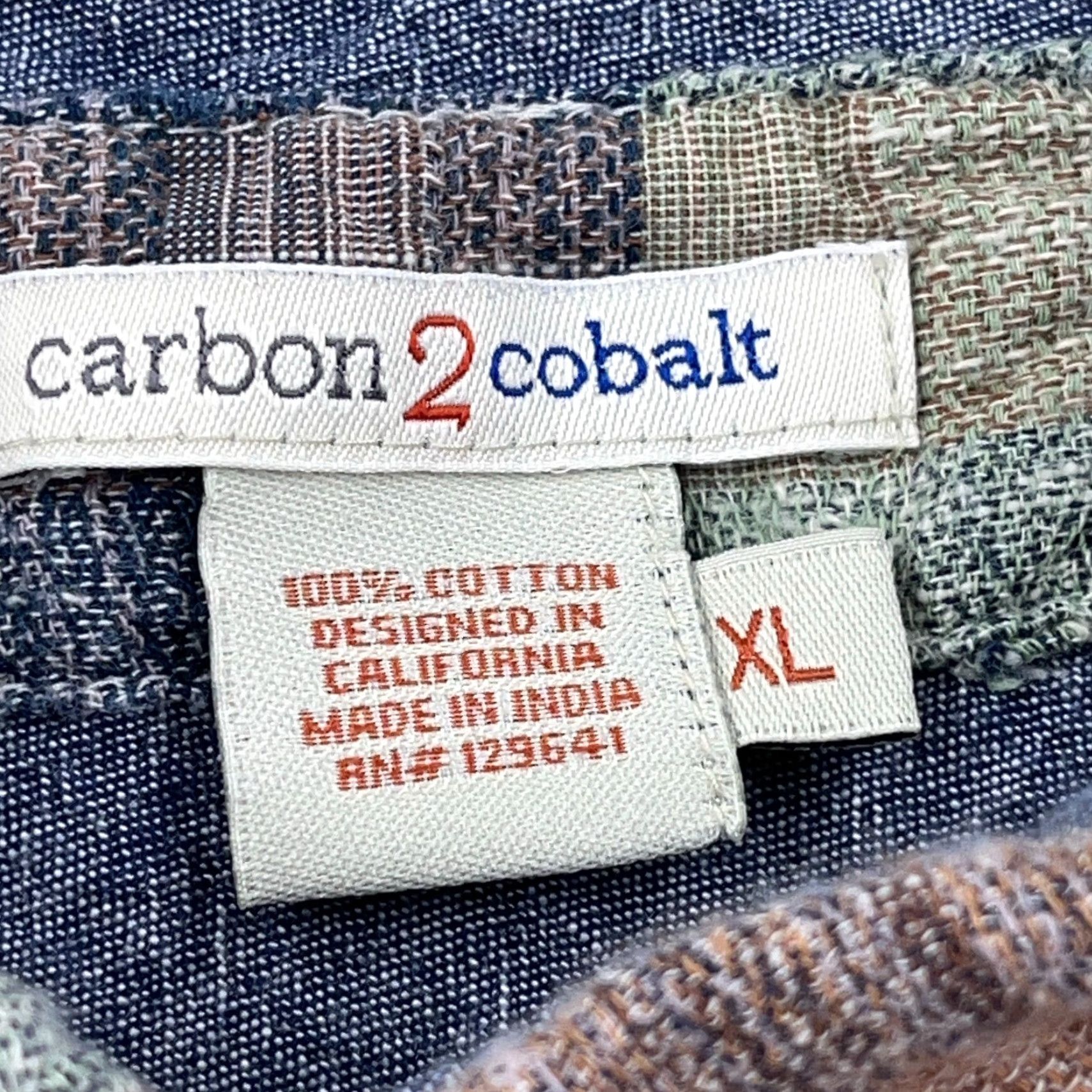 Carbon2Cobalt Carbon 2 Cobalt Shirt Men XL Multicolor Blue Green Striped Plaid Flannel Button-Up Size US XL / EU 56 / 4 - 5 Thumbnail