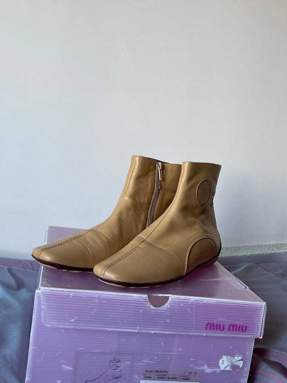 Miu Miu Miu Miu '00 Calzature Donna Vintage Leather Boots Size US 7 / IT 37 - 3 Thumbnail