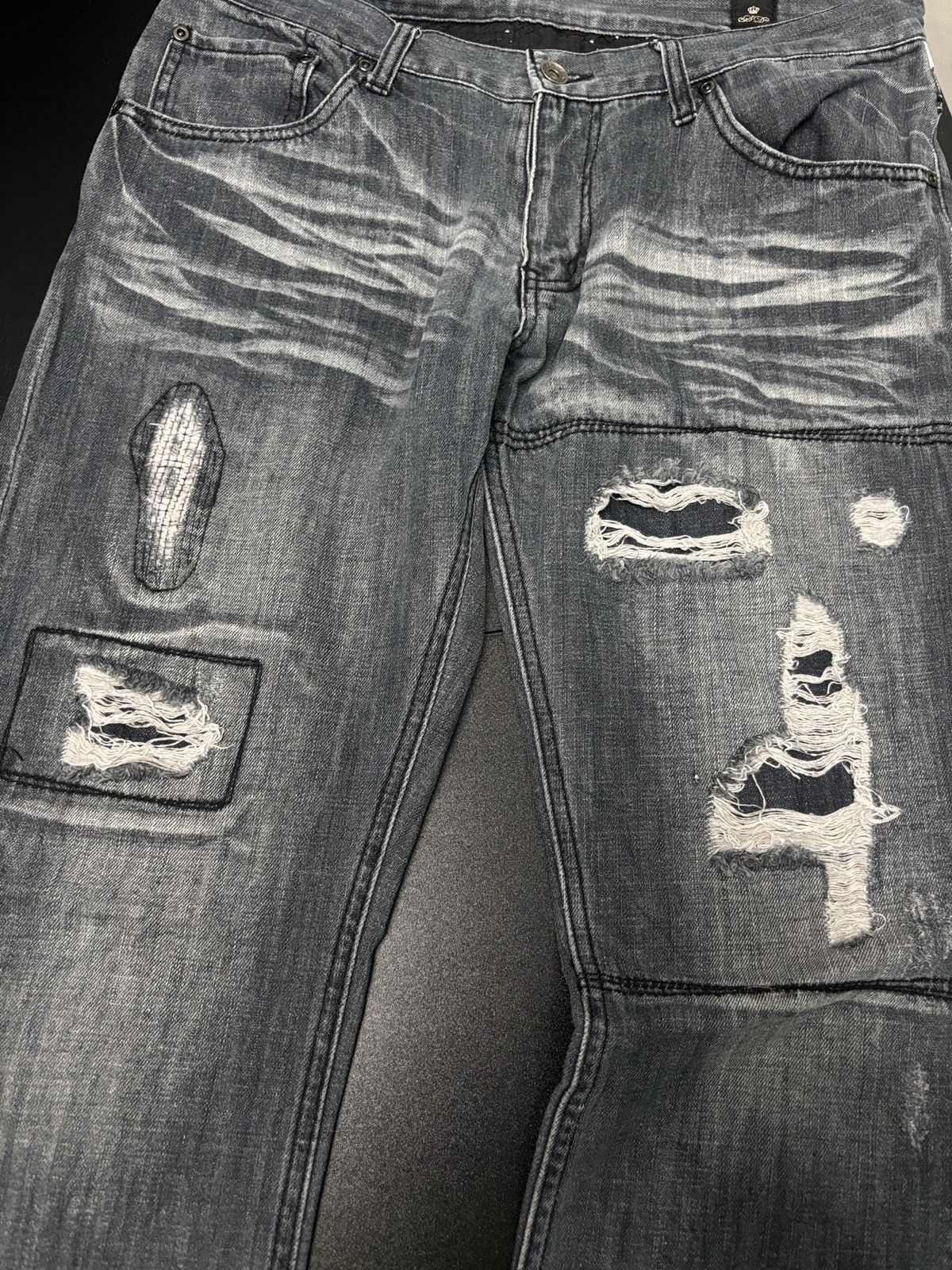 semanticdesign Semanticdesign Distressed Acid Wash Punk Denim Size US 33 - 3 Thumbnail