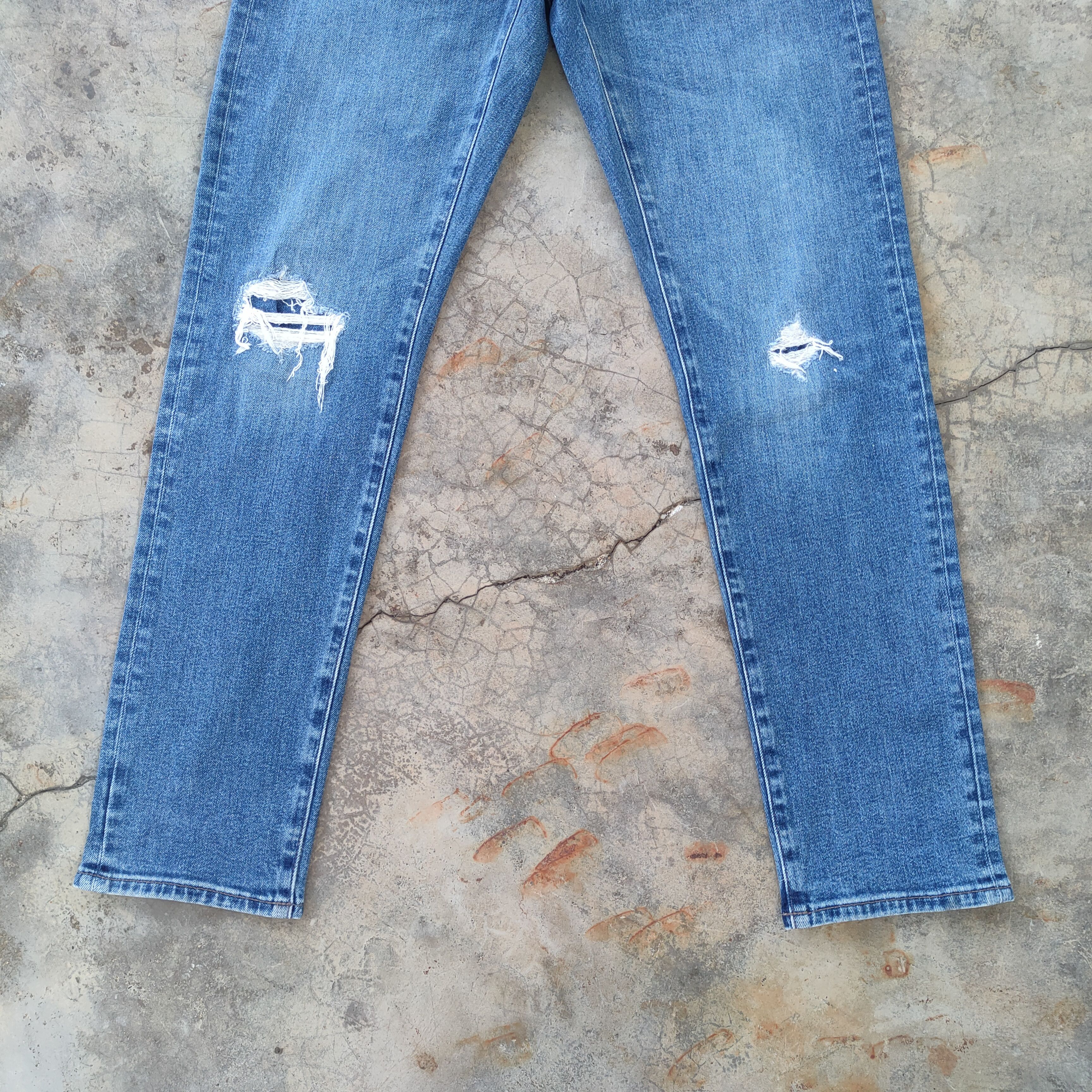 Japanese Brand W32 VINTAGE JAPANESE SKINNY FADED DISTRESSED JEANS PANTS Size US 32 / EU 48 - 3 Thumbnail