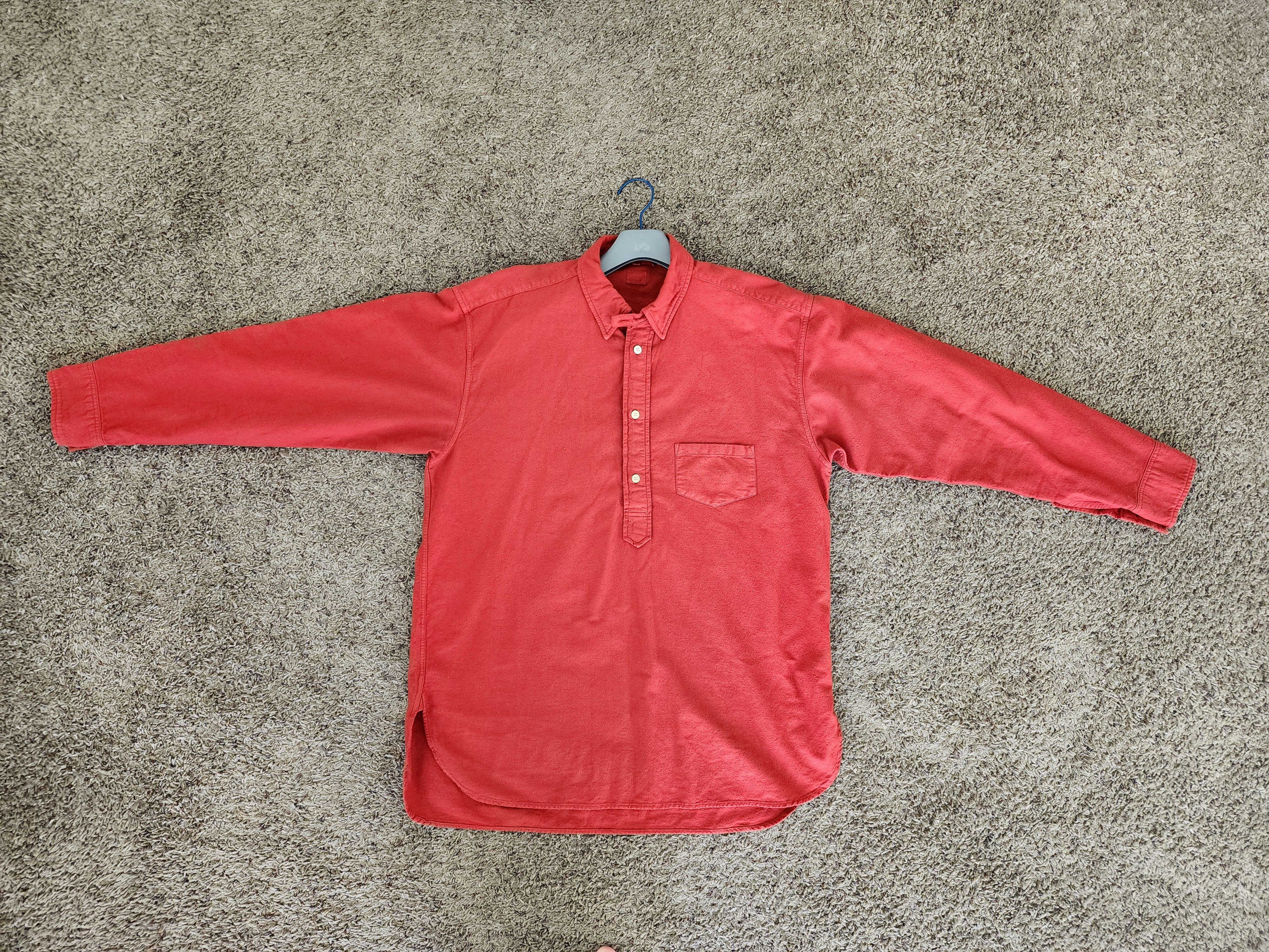 image of Levis Vintage Clothing Sunset One Pocket Pop-Over Shirt in Red, Men's (Size Medium)
