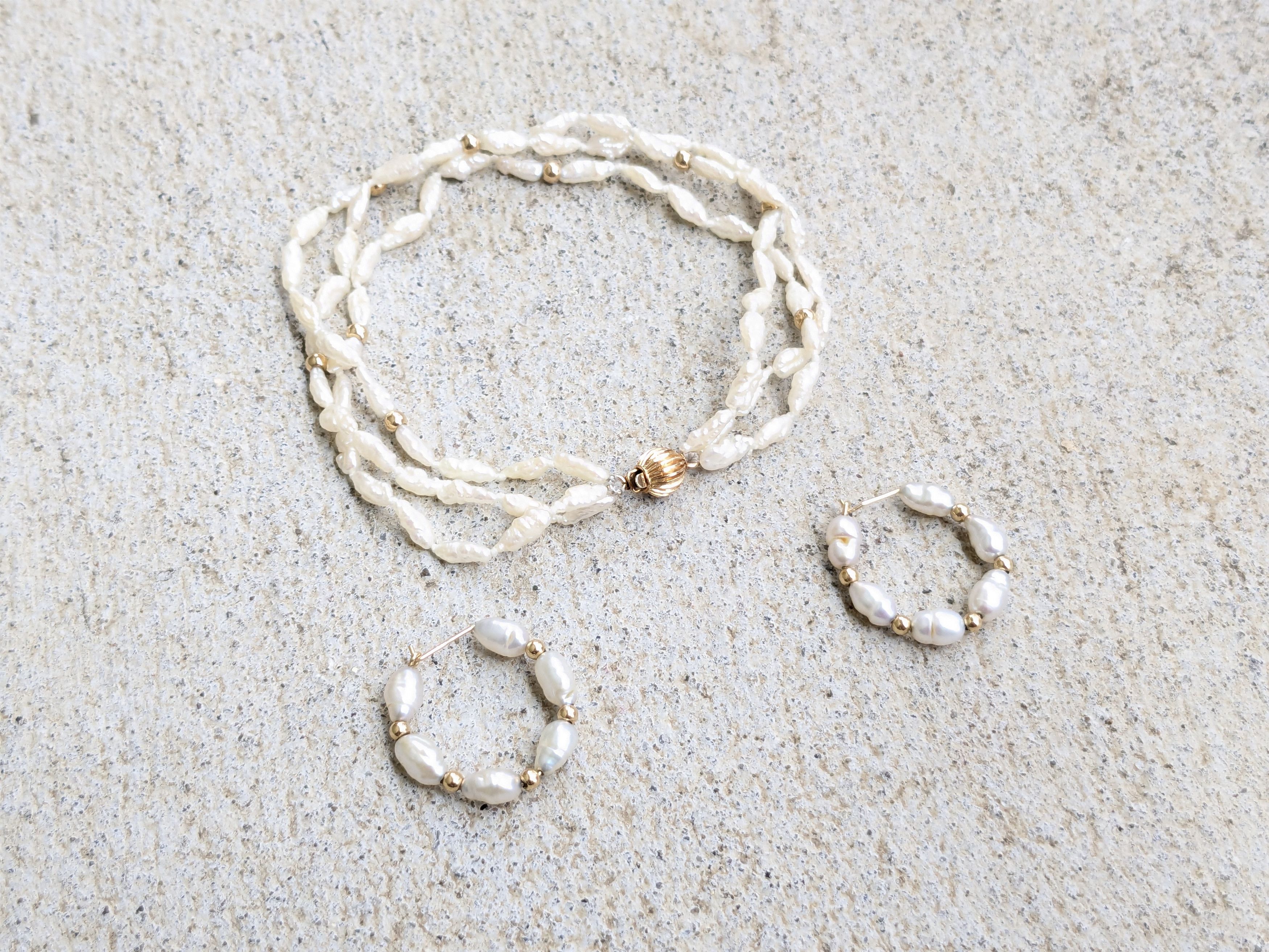 Jewelry × Vintage Gold Baroque Pearl Bracelet 14k 7.75" Size ONE SIZE - 1 Thumbnail