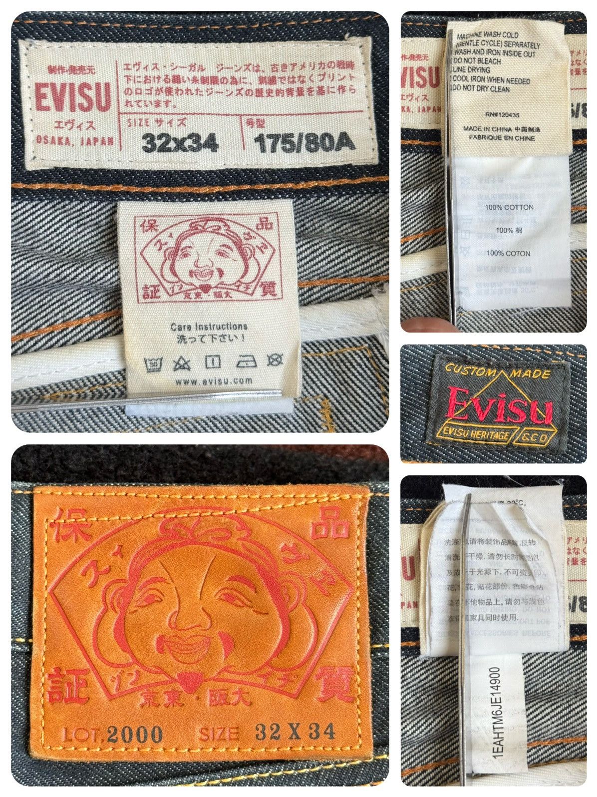 Evisu EVISU red daicock style denim jeans！size：32x34 Size US 32 / EU 48 - 3 Thumbnail