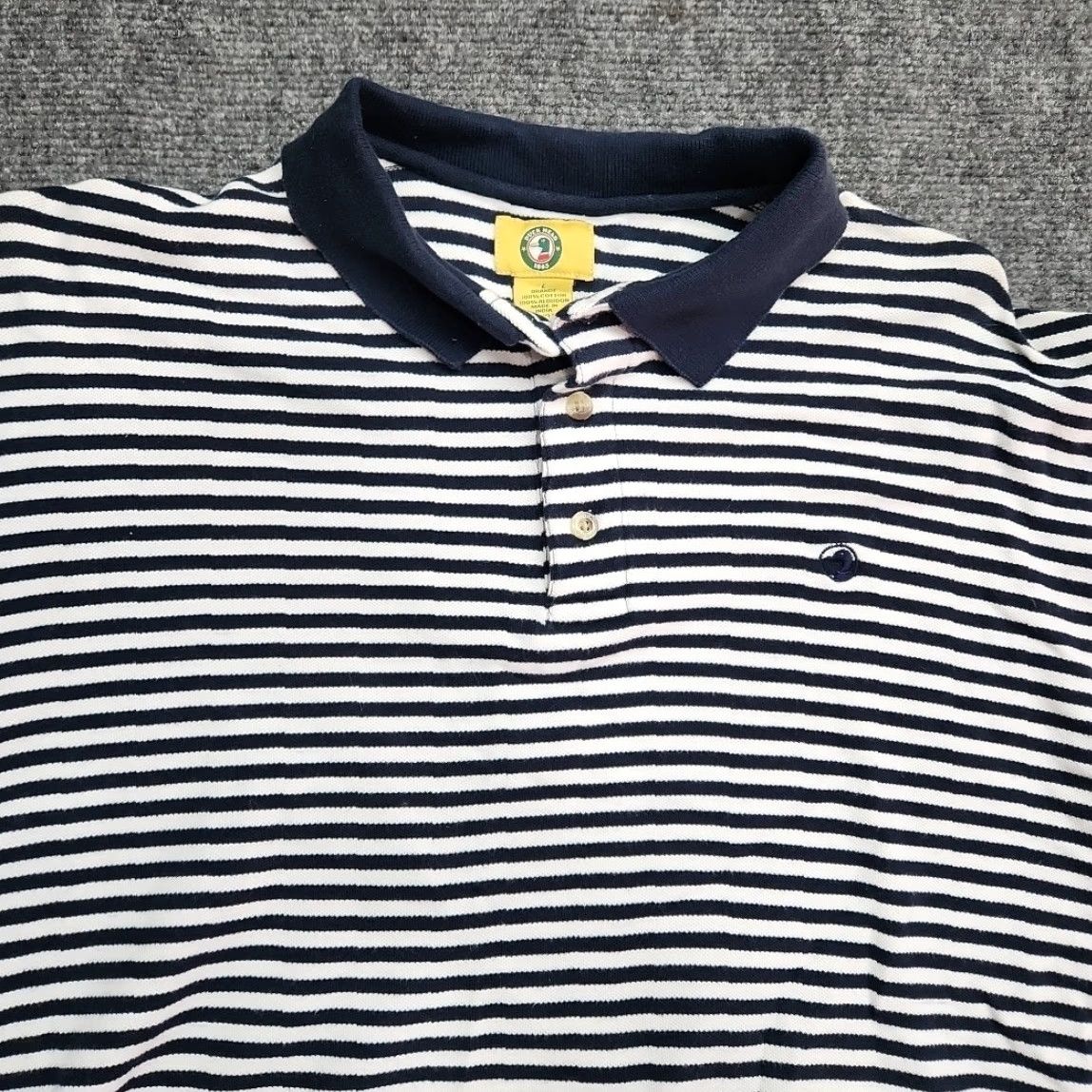 Vintage VINTAGE Duck Head Polo Shirt Men Large Blue White Horizontal Striped Mens Polo Shirt Shirt Size US L / EU 52-54 / 3 - 4 Thumbnail