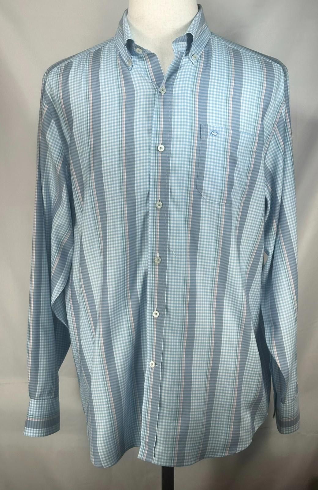 Southern Tide Southern Tide Classic Cotton/Spandex Blend Button Up Blue L Size US L / EU 52-54 / 3 - 1 Thumbnail