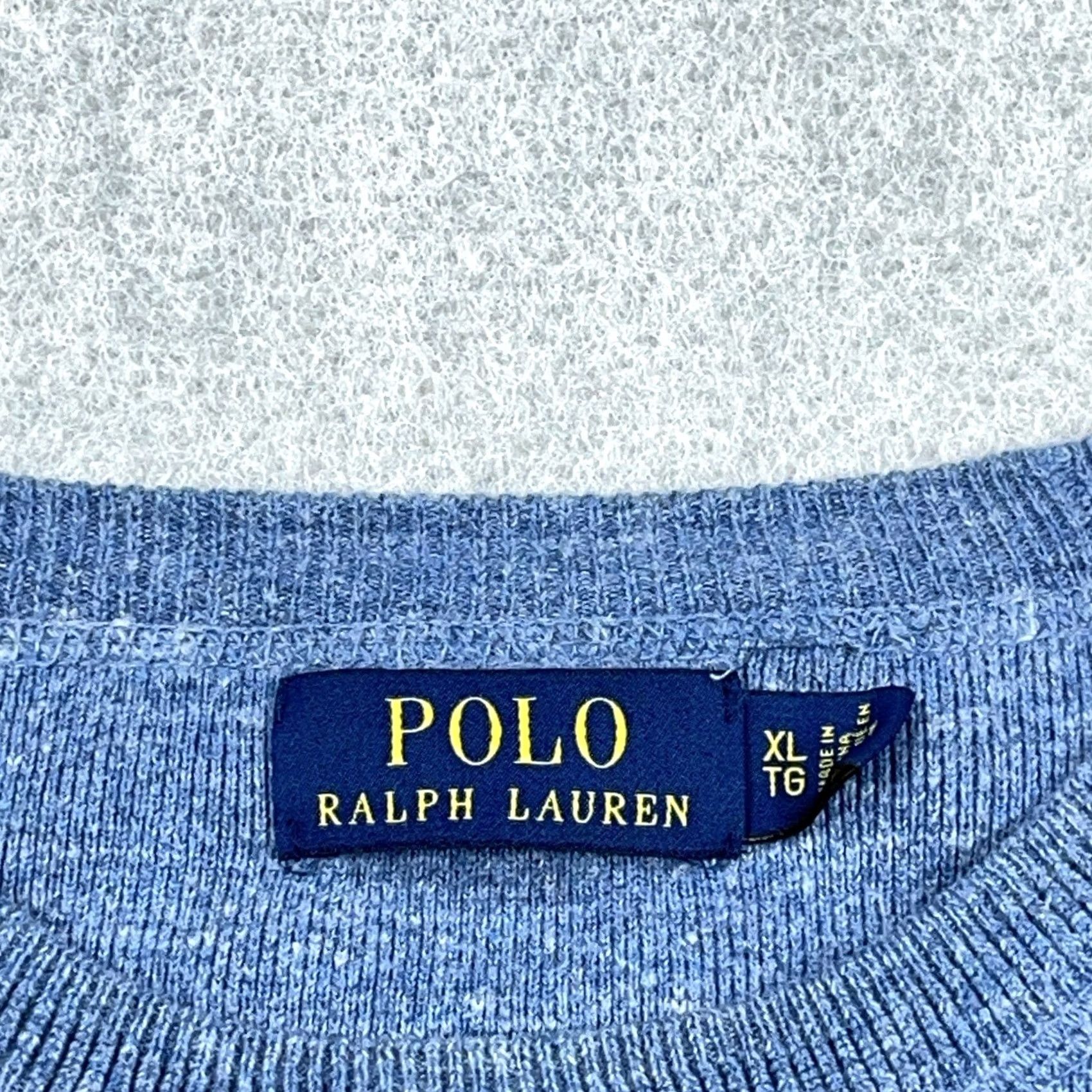 Polo Ralph Lauren VINTAGE Polo Ralph Lauren Sweater Men XL Blue Crewneck Pullover Unlined Pony PRL Adult Size US XL / EU 56 / 4 - 3 Thumbnail