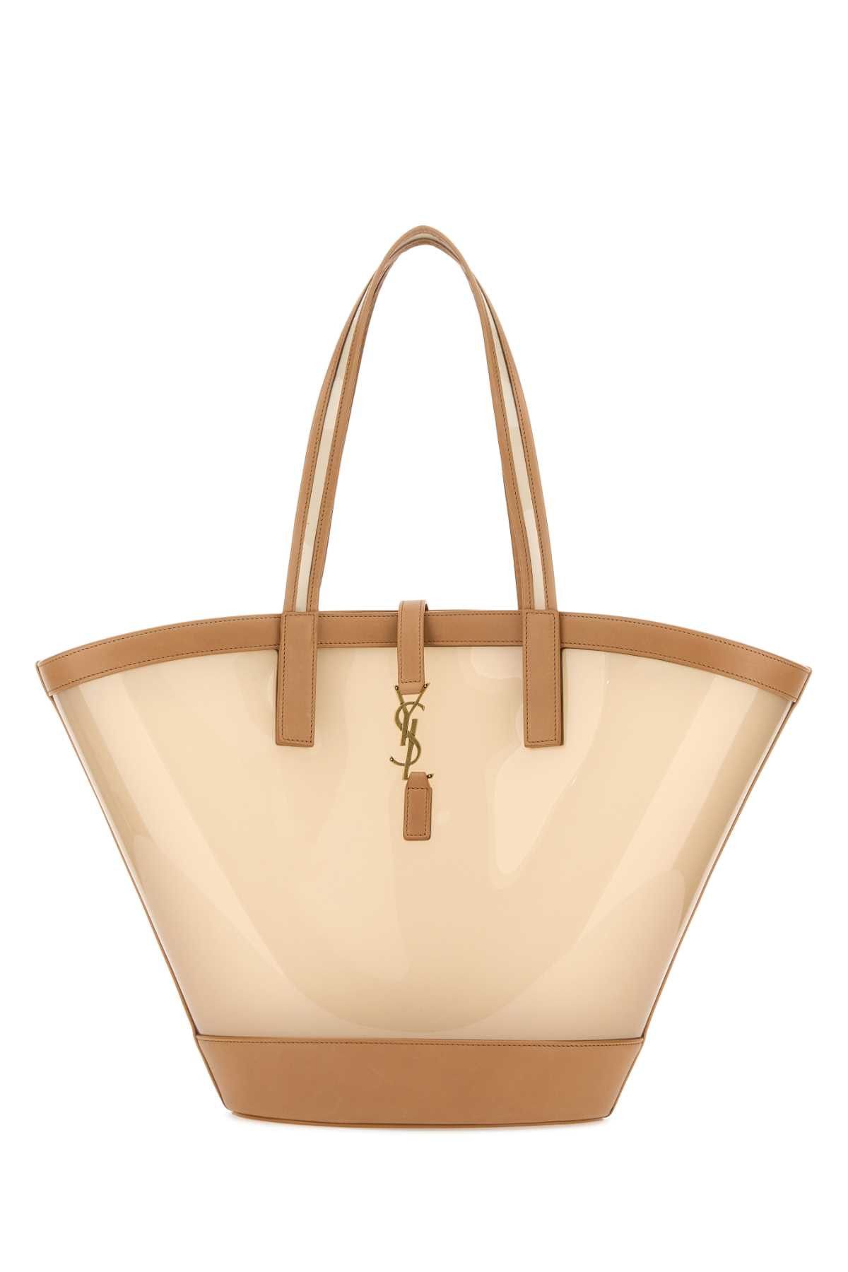 Saint Laurent Paris Two-Tone Vinyl And Leather Panier Shopping Bag Size ONE SIZE - 1 Thumbnail