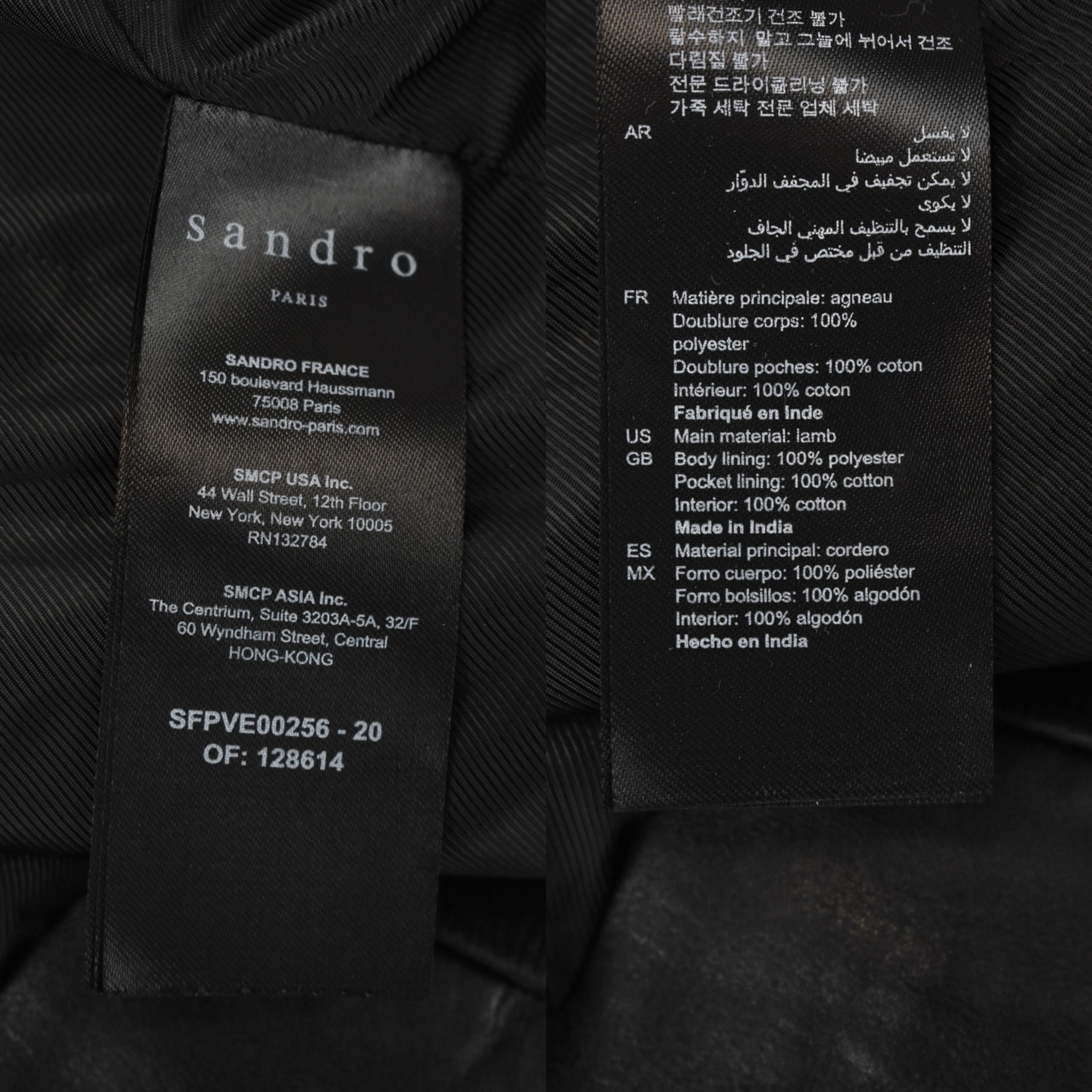 Sandro SANDRO Jacket Women XS Cropped Leather Asymmetrical Zip Size XS / US 0-2 / IT 36-38 - 7 Thumbnail