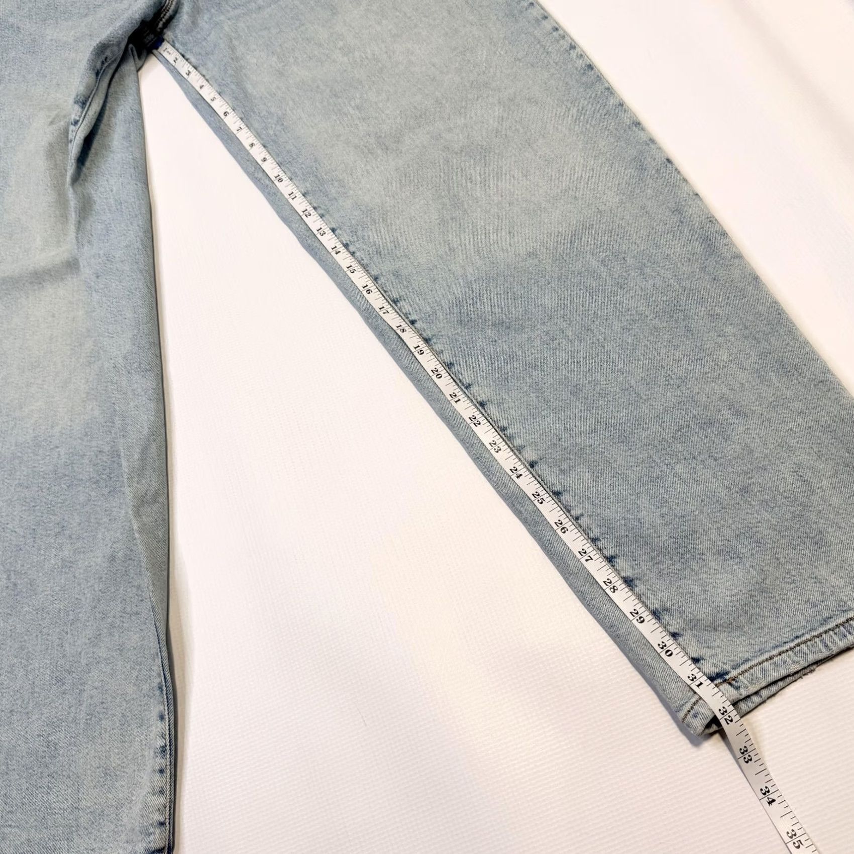Good American Good American Jeans Womens 2 Light Wash 90s Loose Low Rise Drawstring Belted Pockets Zip Fly Straight 32in Inseam Size 26" / US 2 / IT 38 - 4 Thumbnail