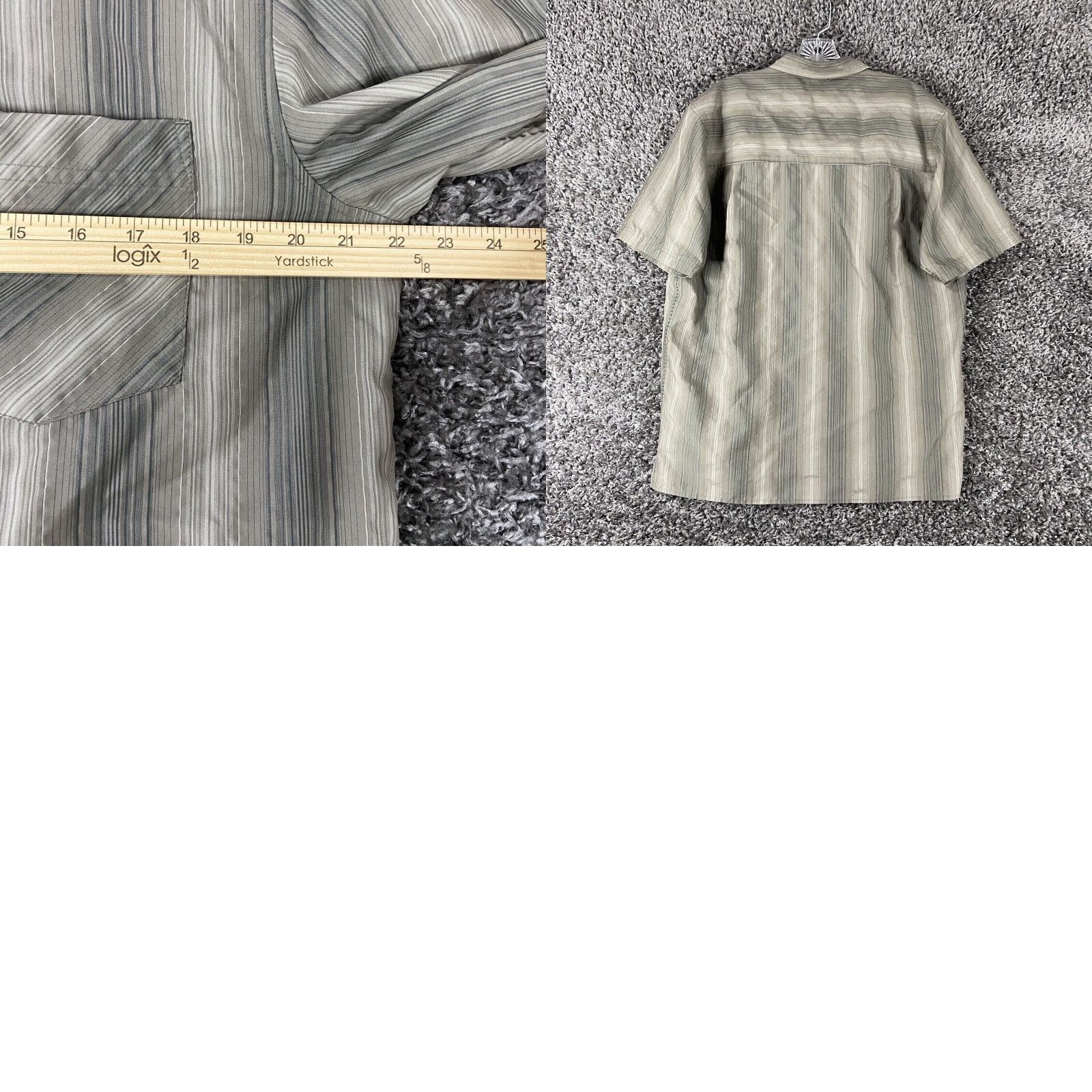 Vintage REI Men’s Short Sleeve Button-Up Shirt Green Striped M Size US M / EU 48-50 / 2 - 8 Thumbnail